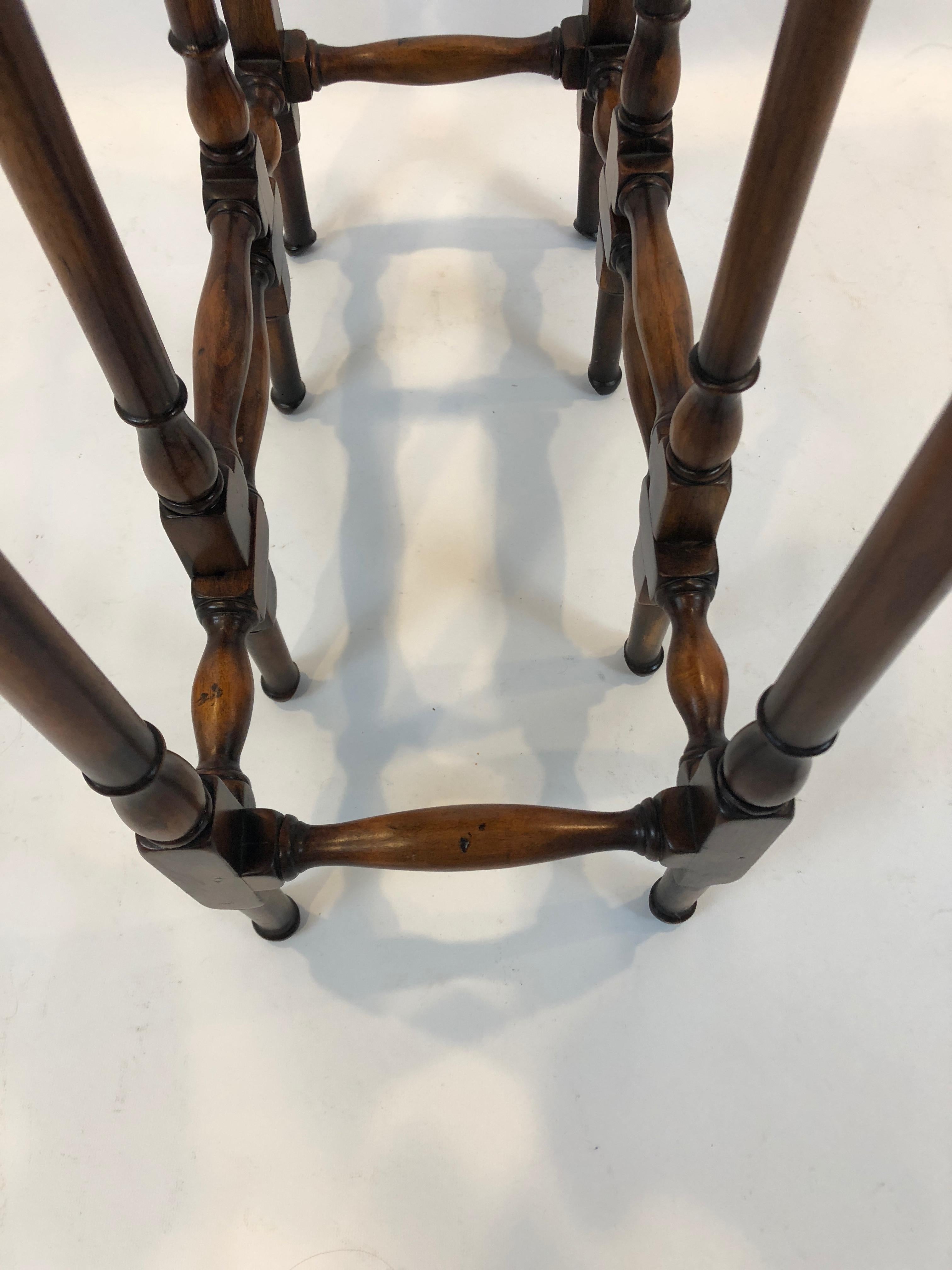 Elegant Dropleaf Gateleg Burl Wood Side Table by Theodore Alexander 3