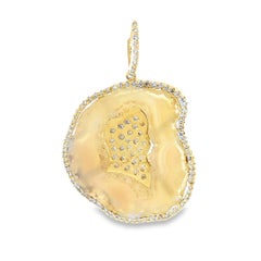 Elegant Druzy Quartz and Diamond pendant