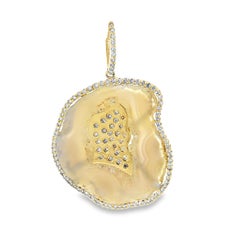 Elegant Druzy Quartz and Diamond pendant