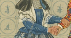 Elegant Dutch Couple in Festive Bergen-Binnen Costume, Early 1800s Print