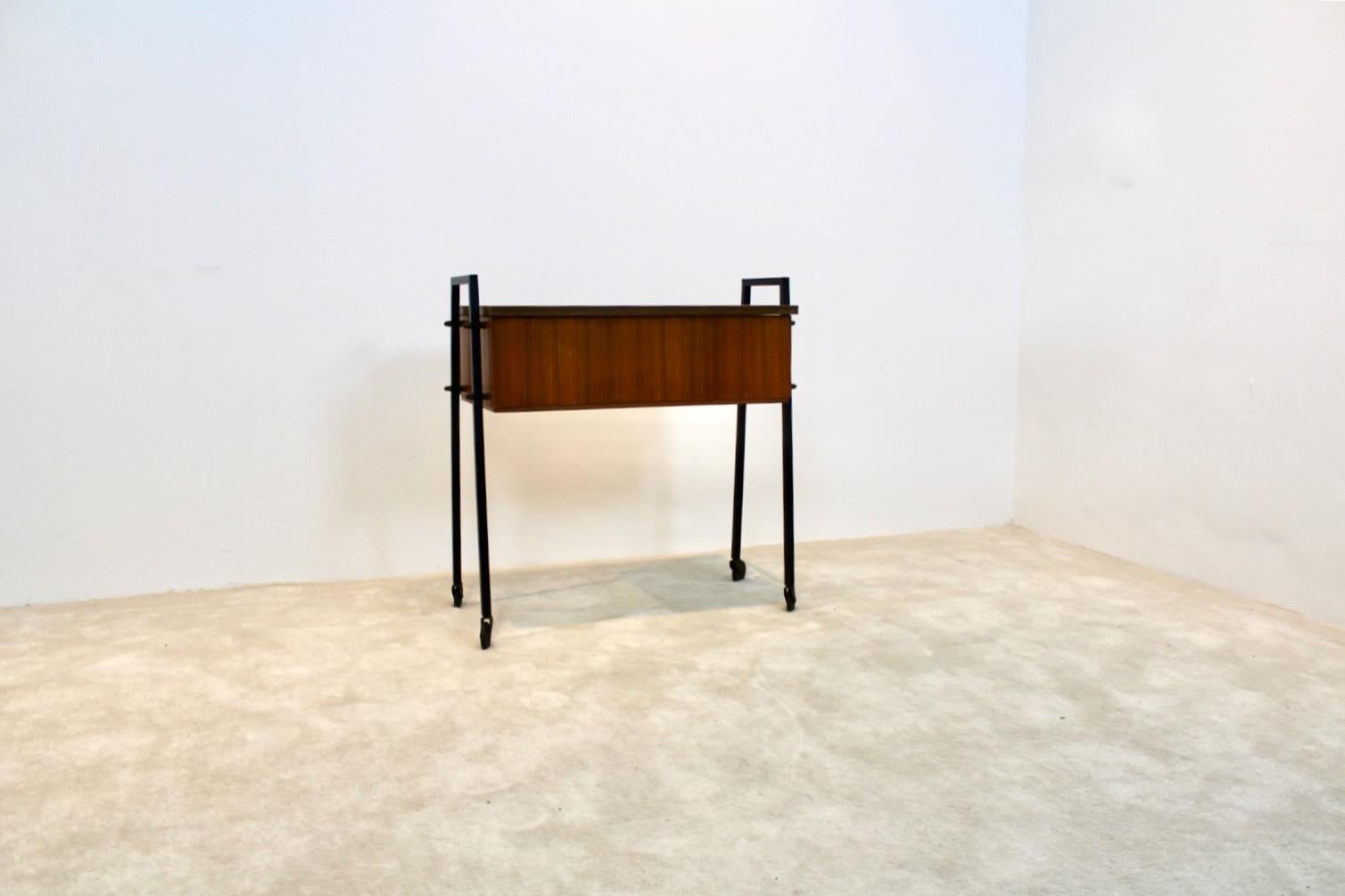 Elegant Dutch Teak Collectors Cabinet and Sewing Table For Sale 4
