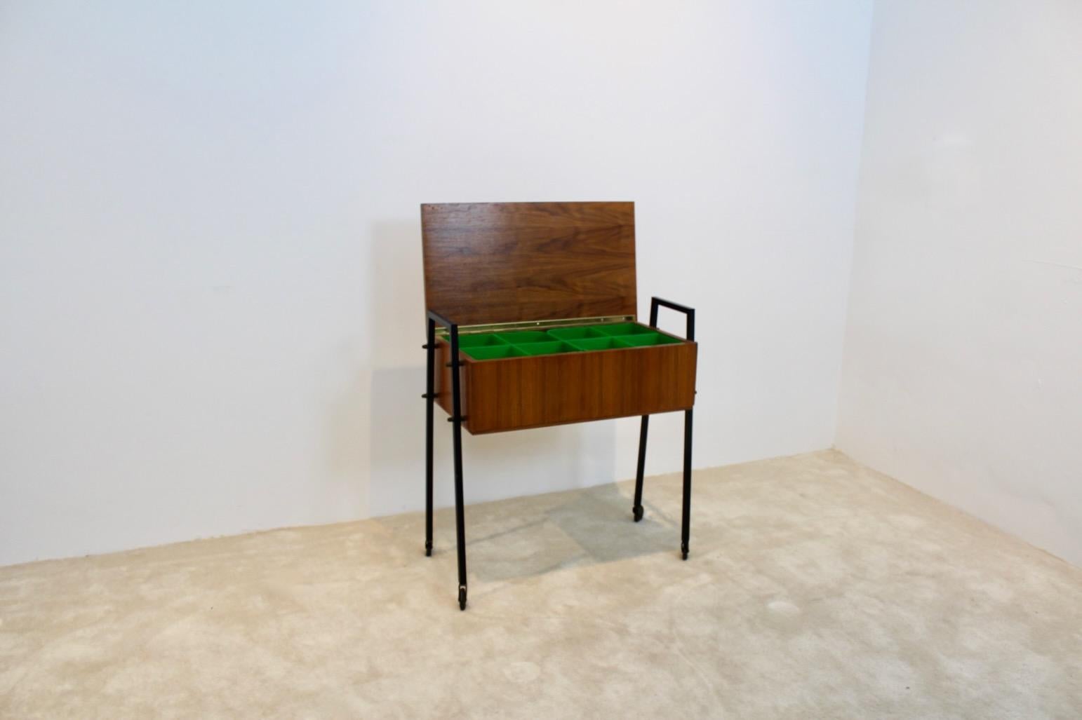 Elegant Dutch Teak Collectors Cabinet and Sewing Table For Sale 5