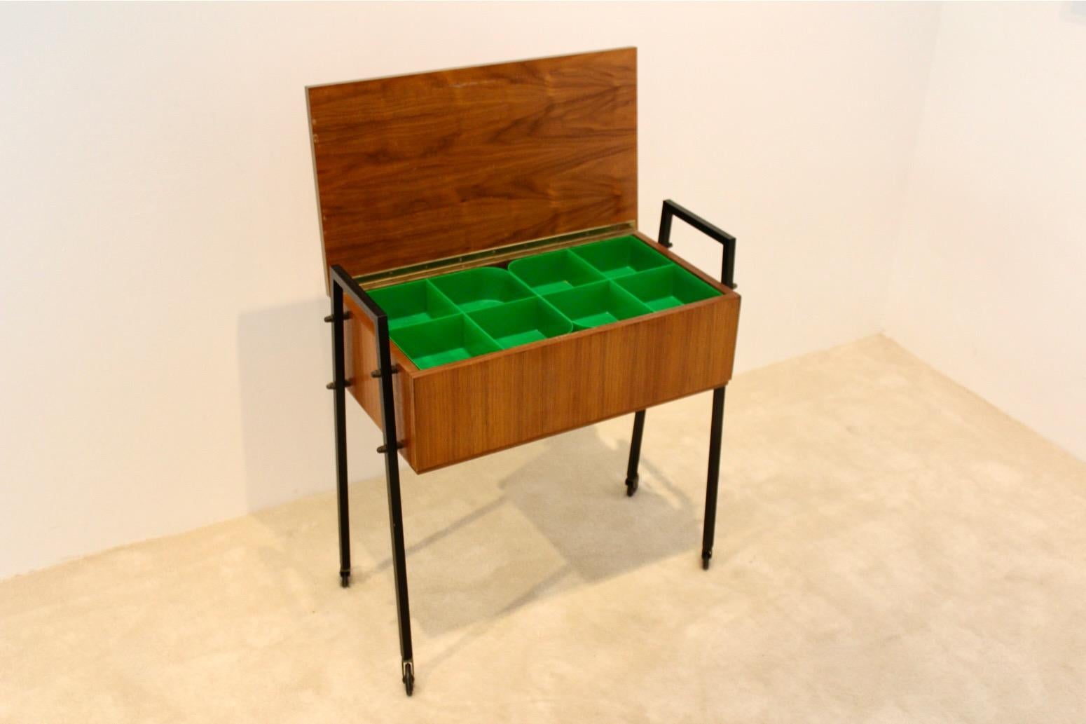 Elegant Dutch Teak Collectors Cabinet and Sewing Table For Sale 8