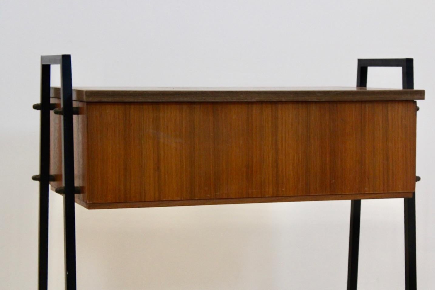 Elegant Dutch Teak Collectors Cabinet and Sewing Table In Good Condition For Sale In Voorburg, NL