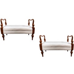 Elegant, Early 1900s Biedermeier Benches