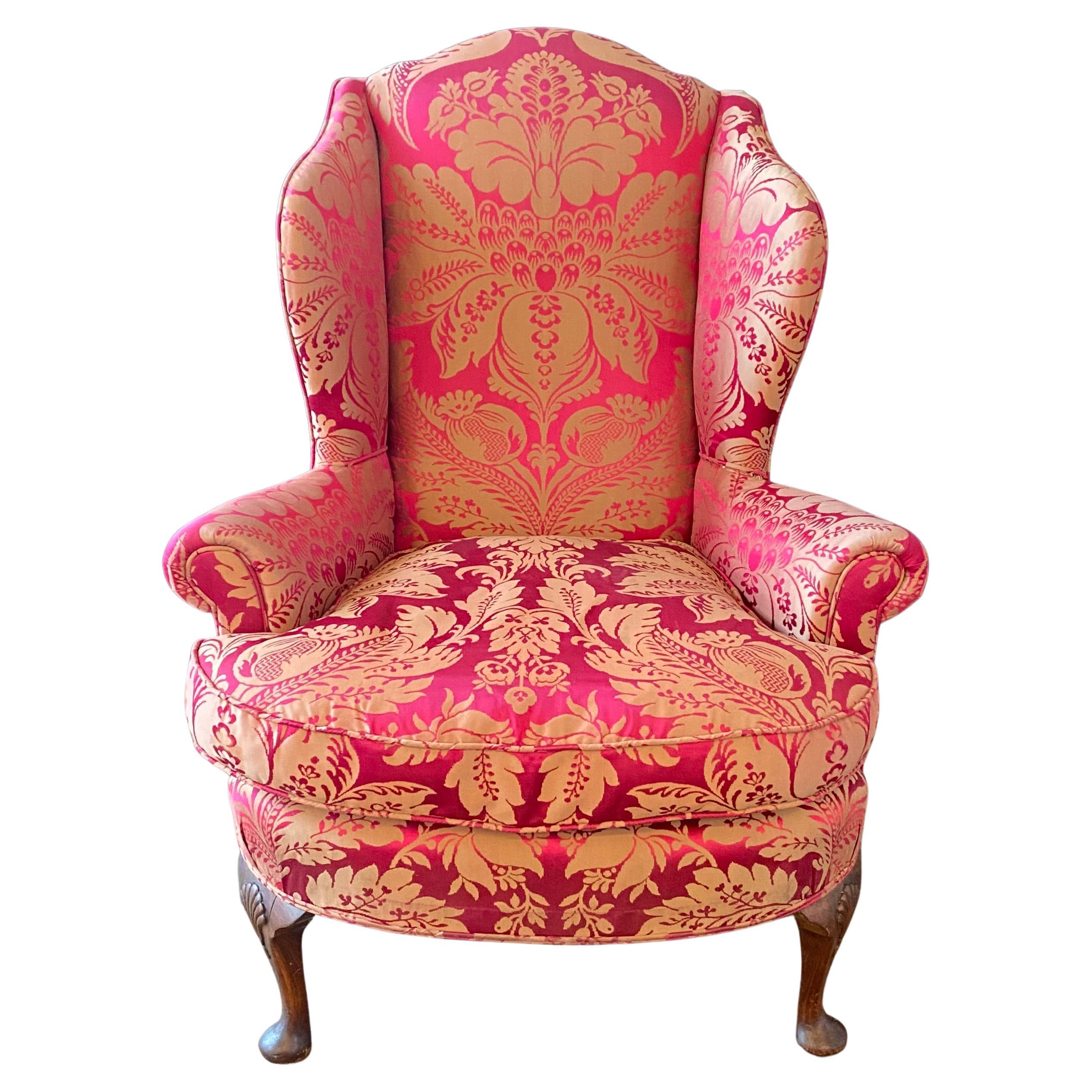 Elegant Early 19th Century British Queen Anne Wing Armchair For Sale at  1stDibs | victorian wingback chair, pink queen anne chair, patterned wingback  chair