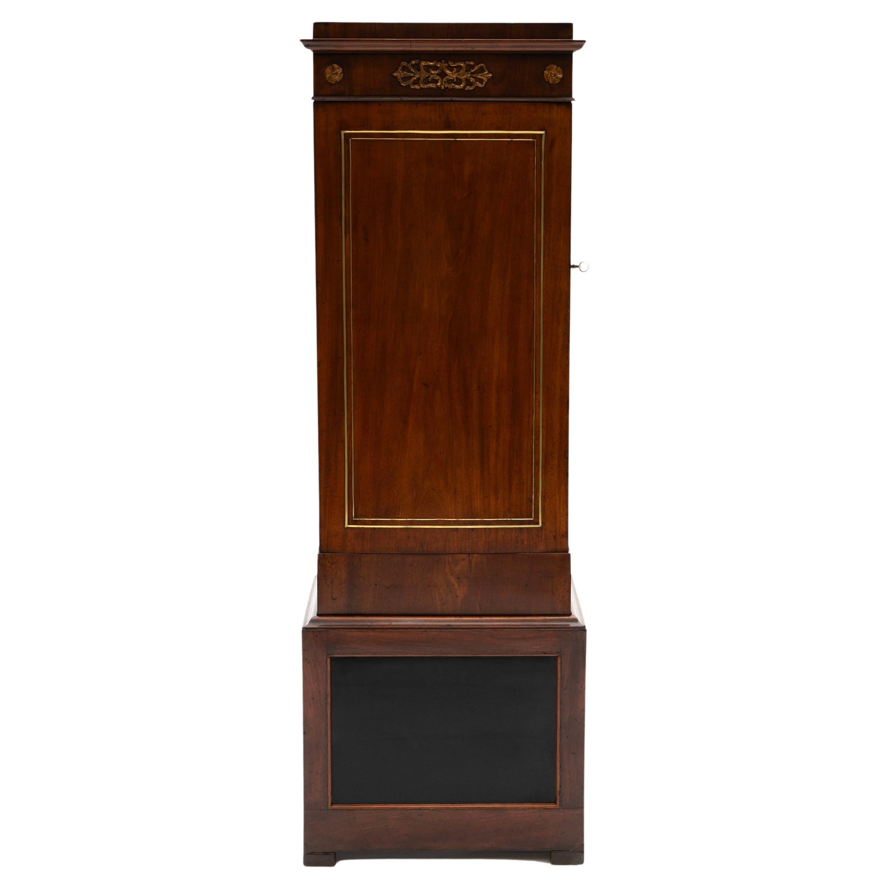 Elegant Early 19th Century Empire Mahogany Pedestal Cabinet For Sale