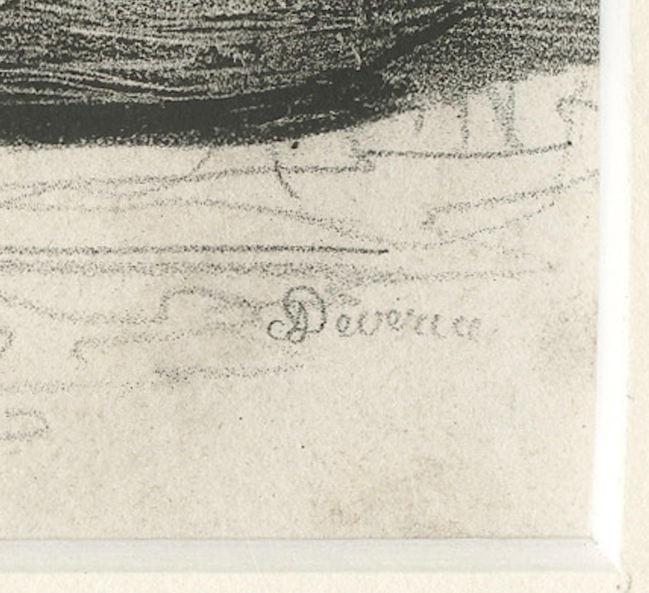 Papier Elegante lithographie d'Achille Devéria du début du XIXe siècle - Scène de bal en vente