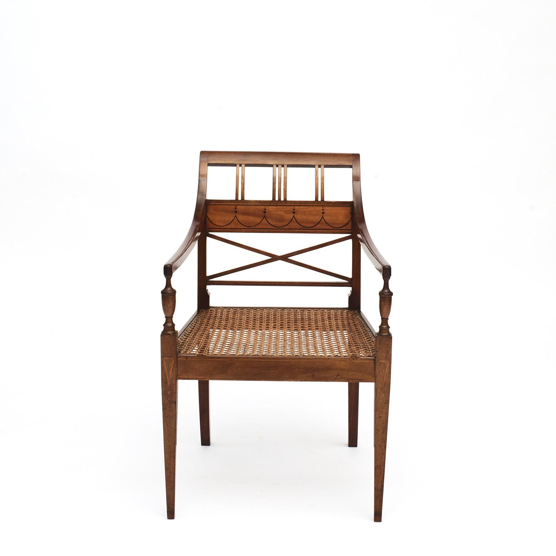 Empire Elegant Early 19th Century Mahogany Armchair, Copenhagen, 1810