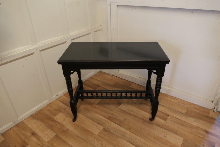 High Victorian Elegant Ebonised Occasional Card Hall Table For Sale