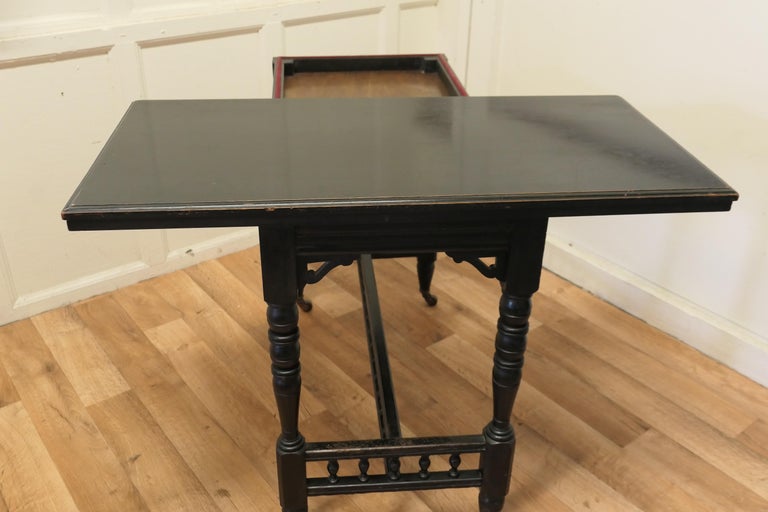 19th Century Elegant Ebonised Occasional Card Hall Table For Sale