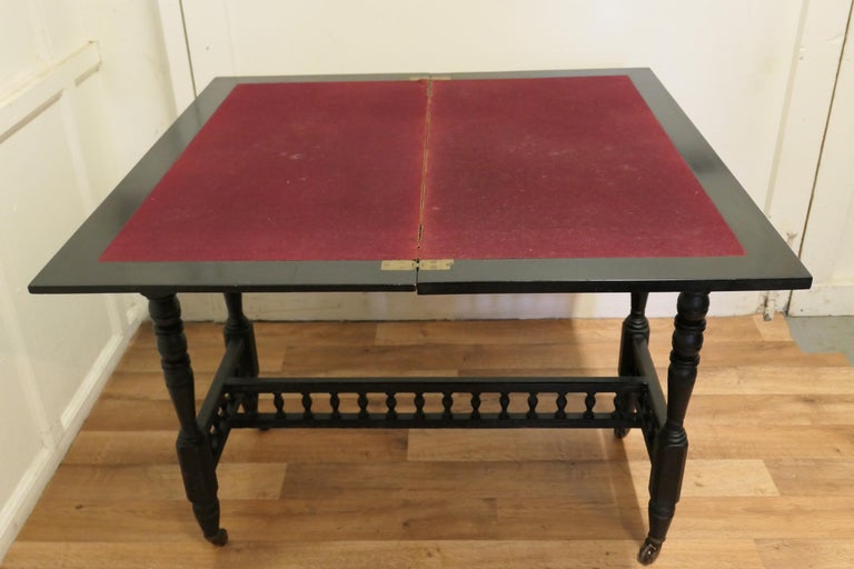 Elegant Ebonised Occasional Card Hall Table For Sale 1