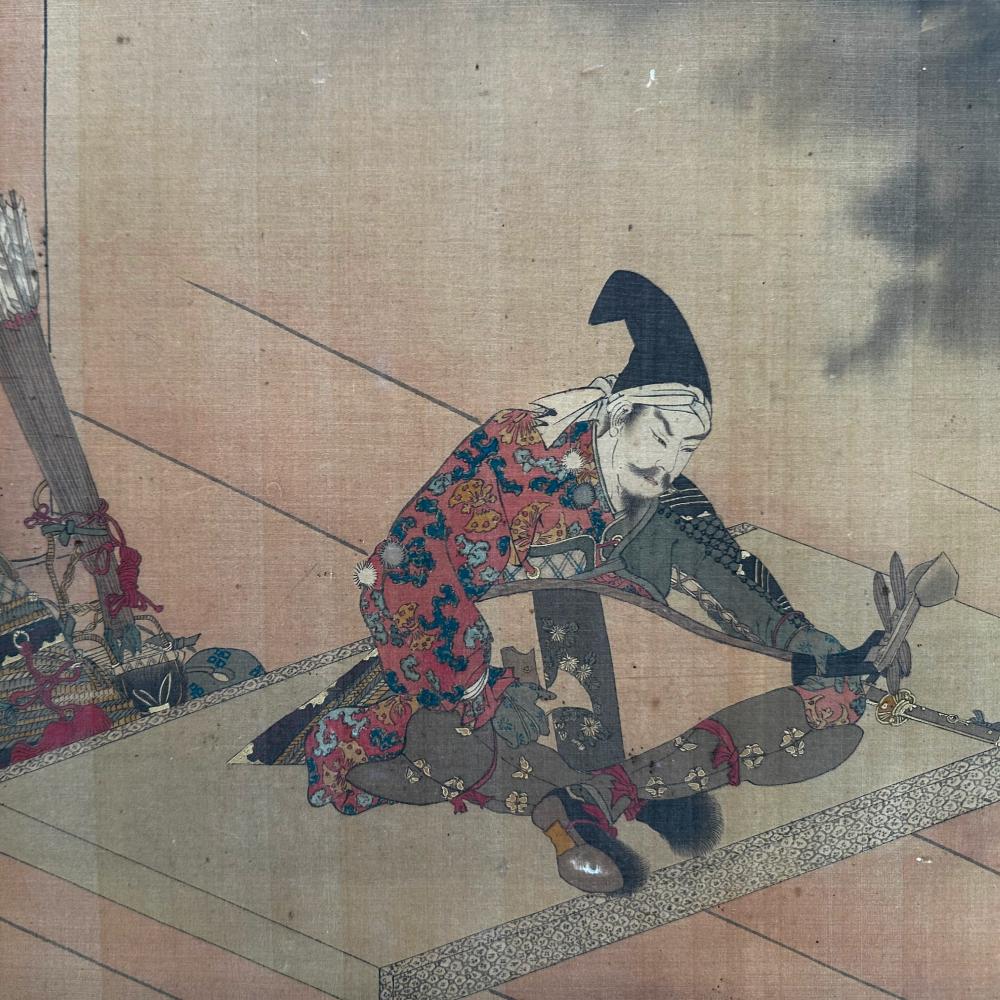 Hand-Painted Elegant Edo period painting by Reizei Tamechika (1823-1864) 冷泉為恭 For Sale