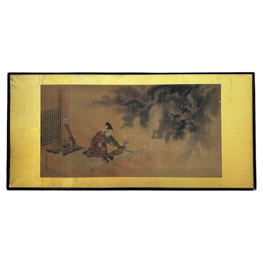 Elegant Edo period painting by Reizei Tamechika (1823-1864) 冷泉為恭 For Sale