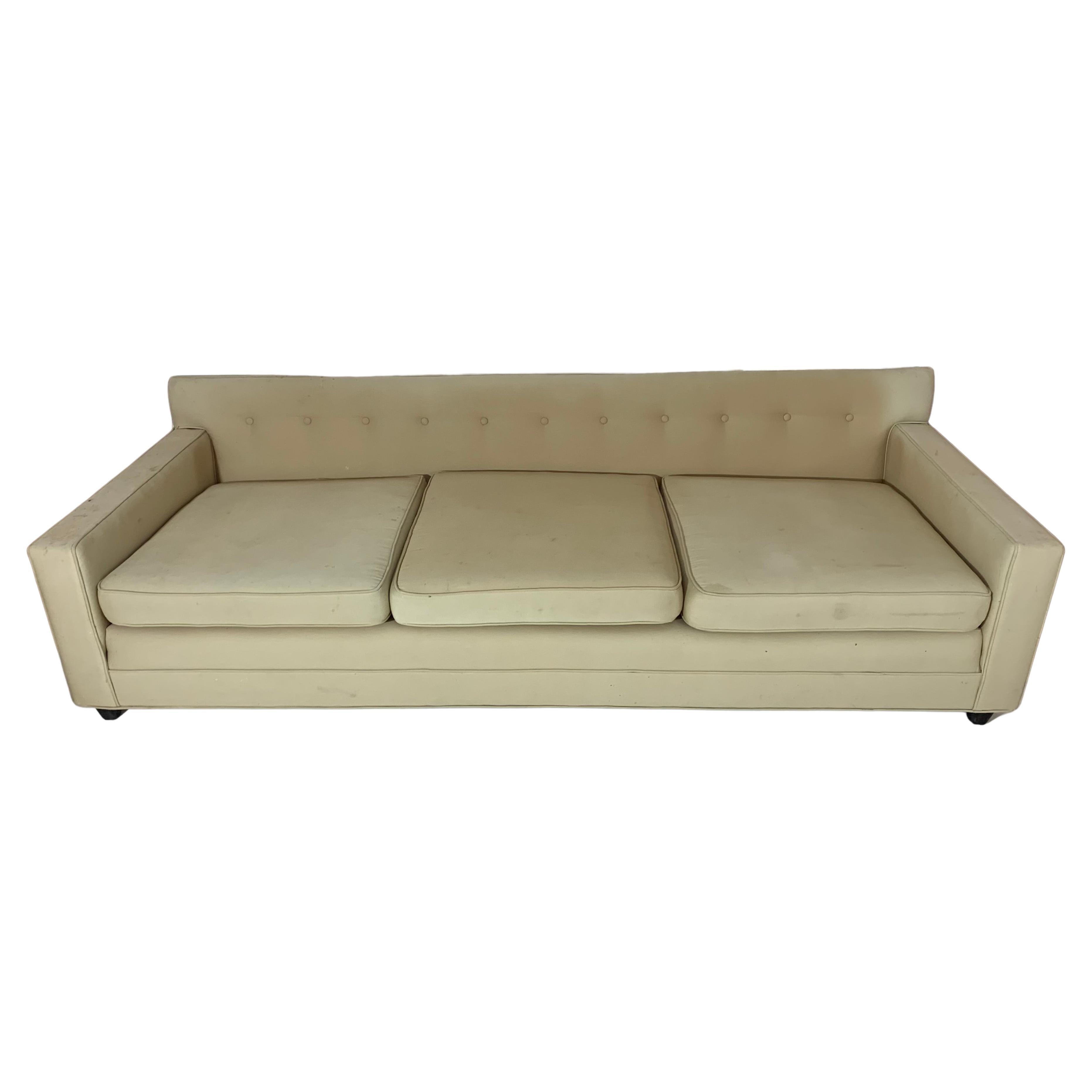 Elegant Edward Wormley for Dunbar Mid-Century Modern Tuxedo Sofa, Project For Sale 4