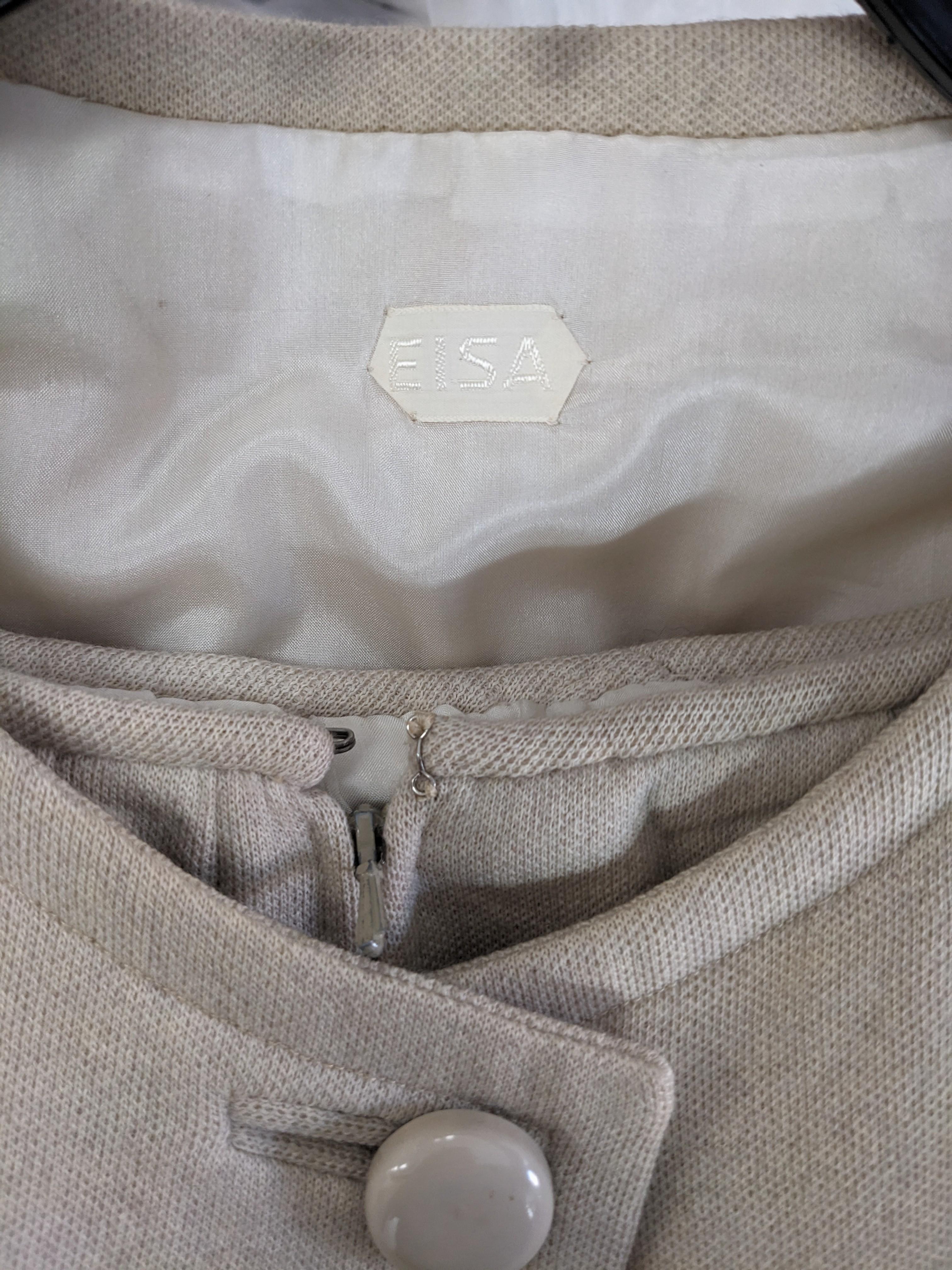 Eleganza di Eisa, Jersey di lana color avena, Balenciaga in vendita 7