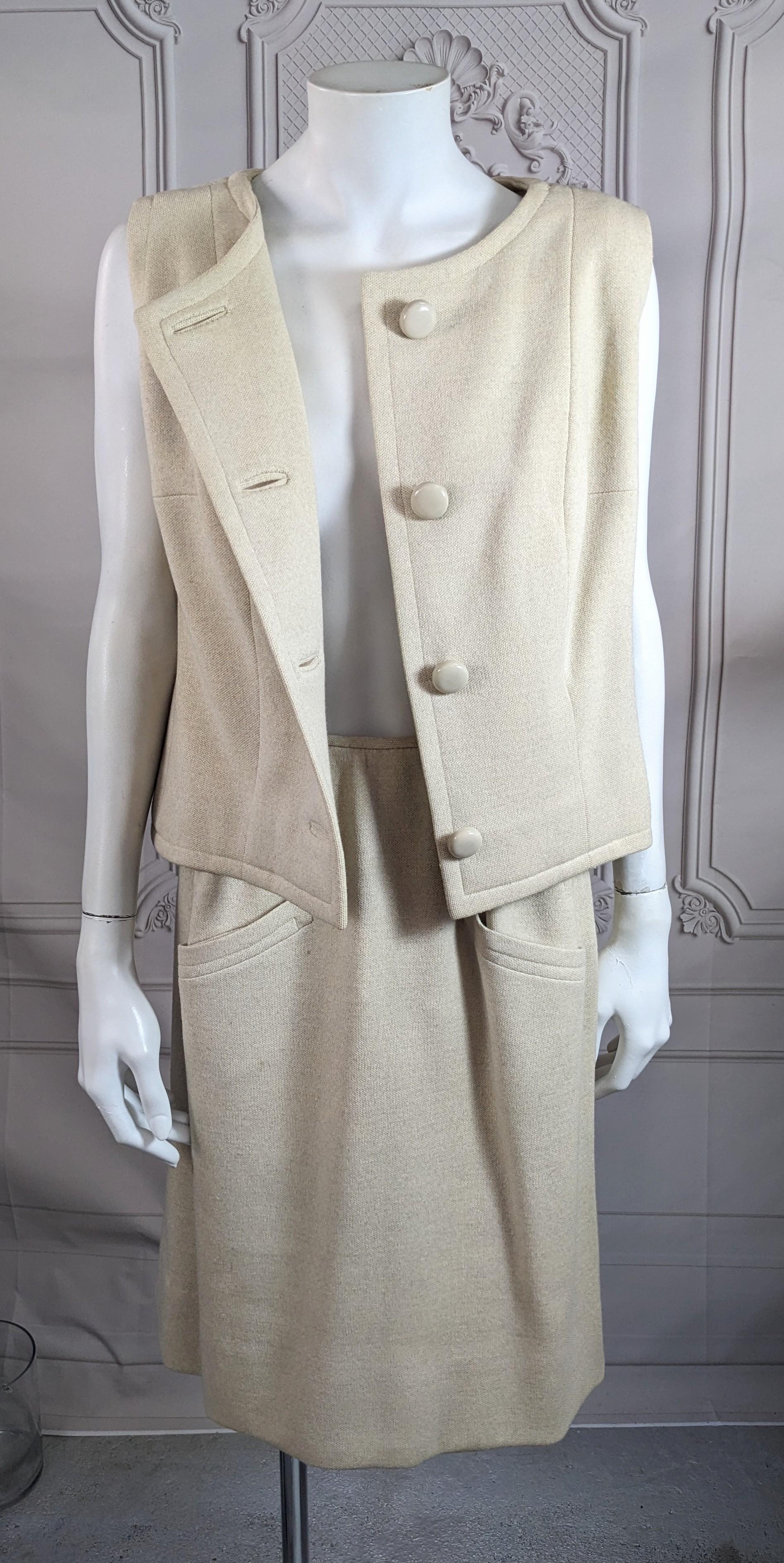 Eleganza di Eisa, Jersey di lana color avena, Balenciaga In condizioni buone in vendita a New York, NY