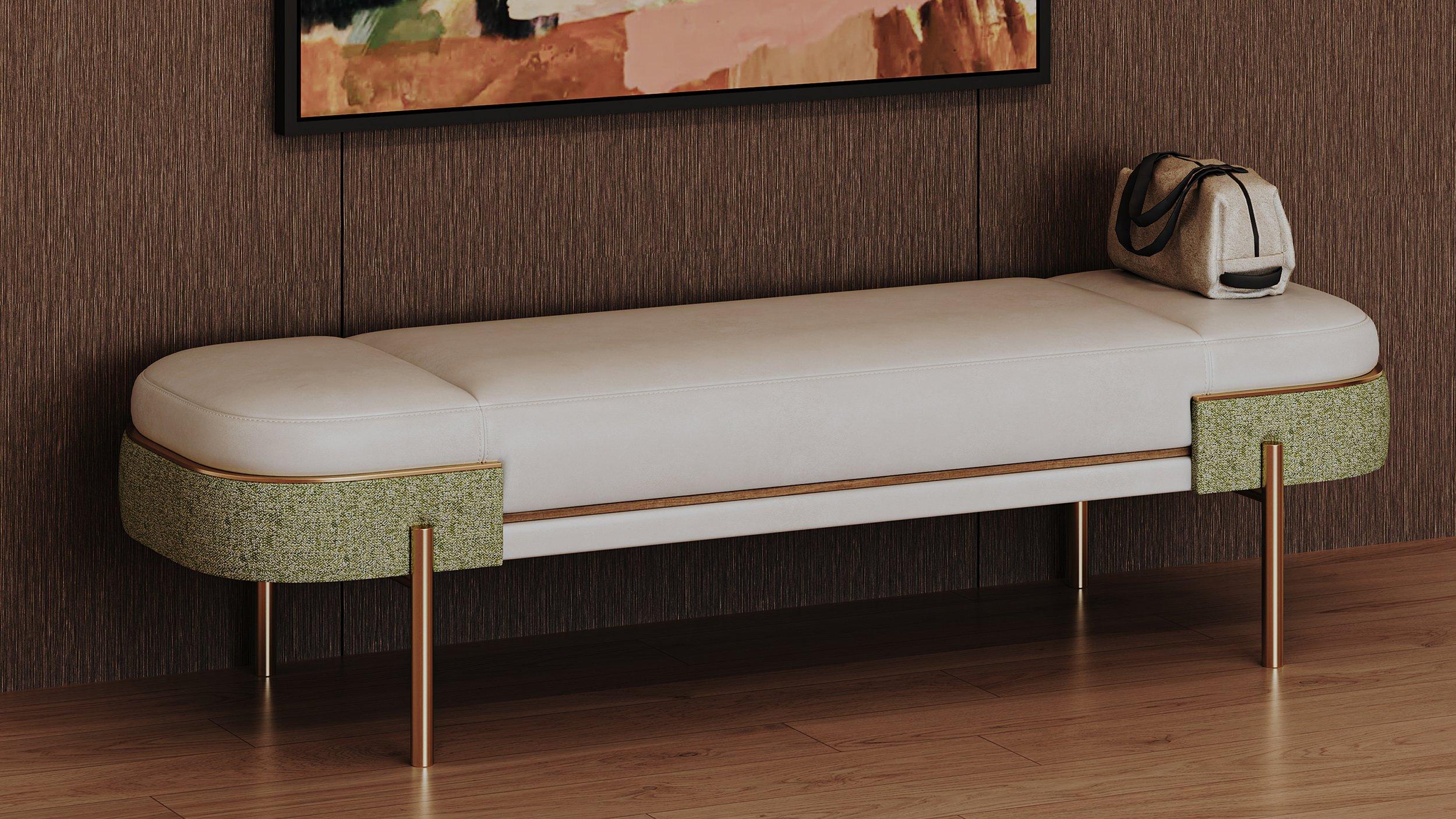 La banquette Elara, fabriquée à partir d'un métal élégant et d'un rembourrage doux, est un refuge moderne dans n'importe quel environnement. Ses lignes épurées et son design confortable vous invitent à faire une pause et à vous détendre. Que vous