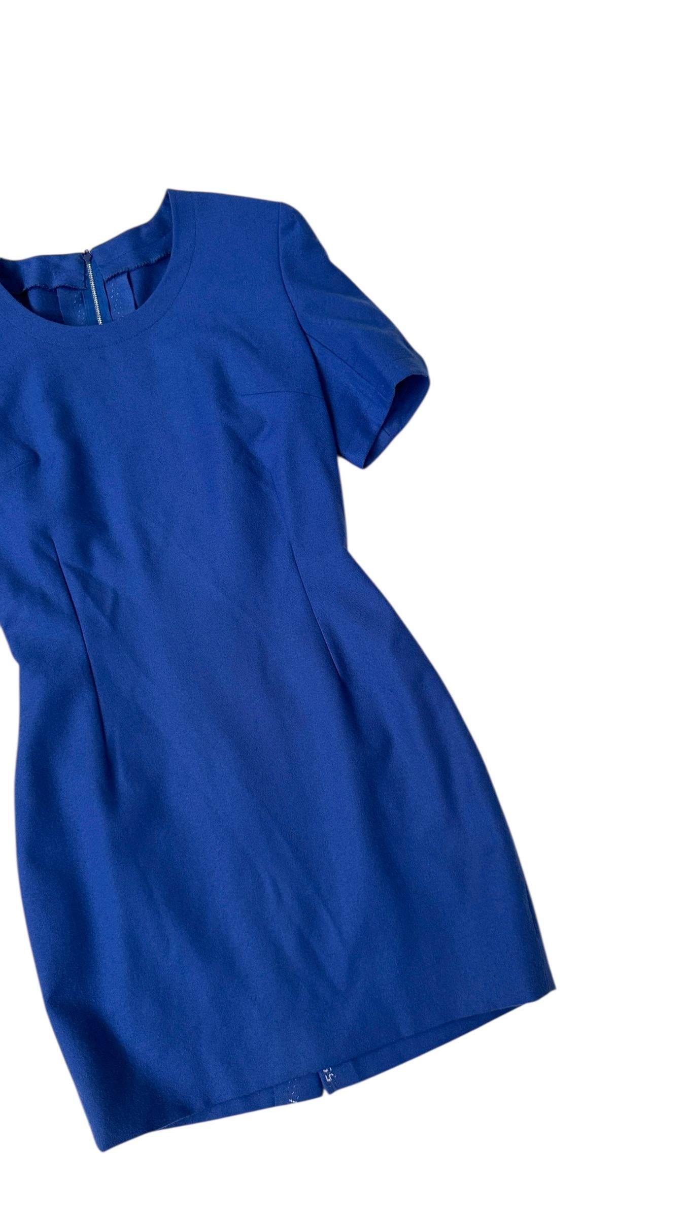Elegante minivestido vintage azul eléctrico de Miss V Valentino en Bueno estado para la venta en Milano, IT