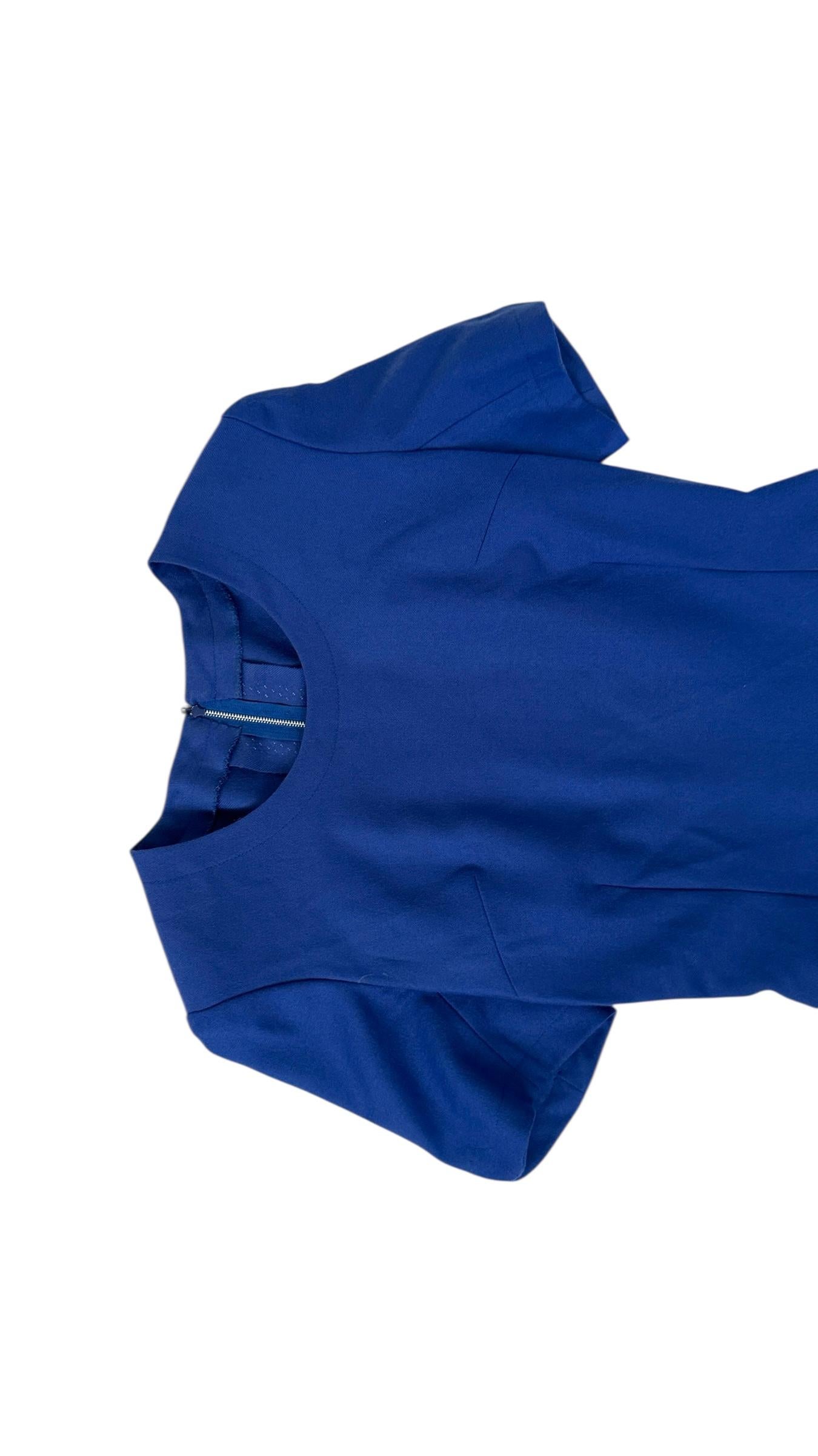 Elegante minivestido vintage azul eléctrico de Miss V Valentino en venta 1