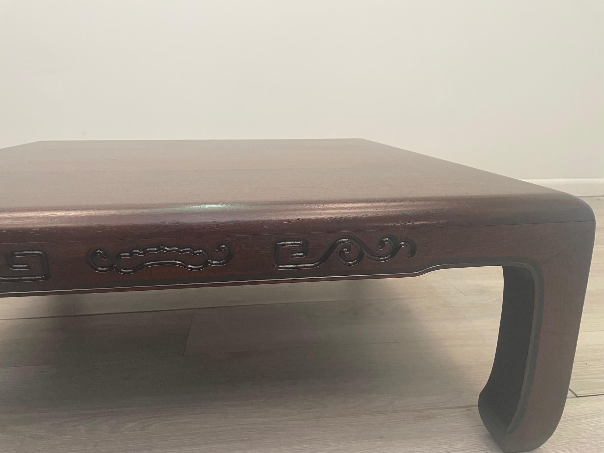 Elegant Elmwood Chinese Ming Dynasty Style Low Coffee Table For Sale 4