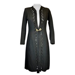 Elegant Embroidered Wool Crepe Silk Evening Coat - France Circa 1935-1945