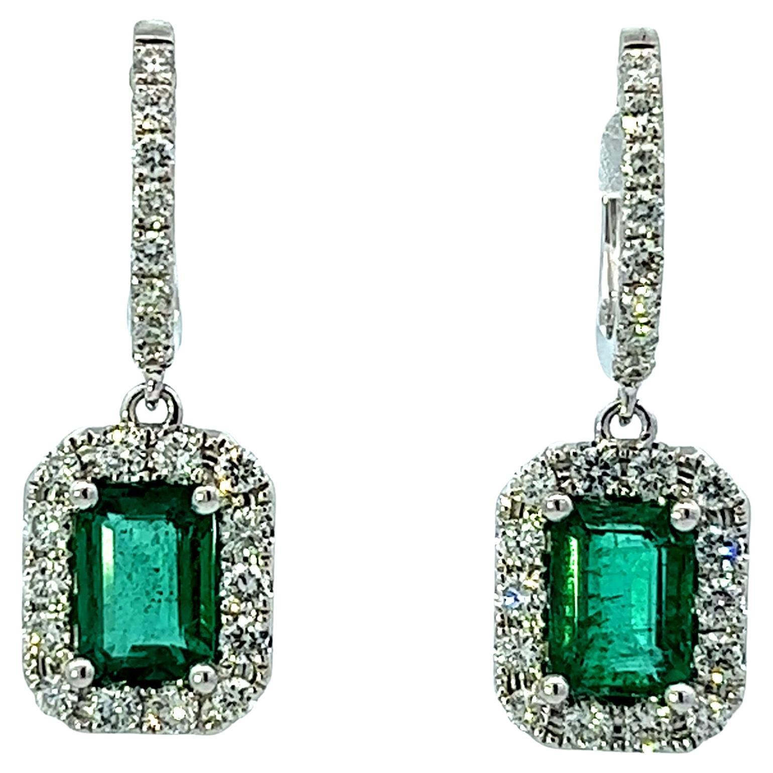 Elegant Emerald and Diamond Earrings