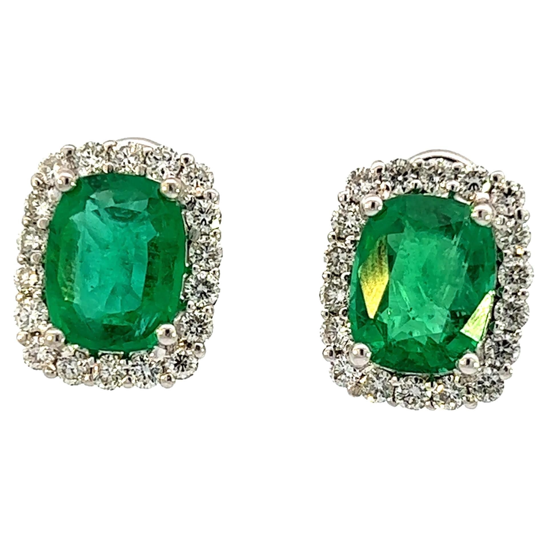 Elegant Emerald and Diamond Earrings