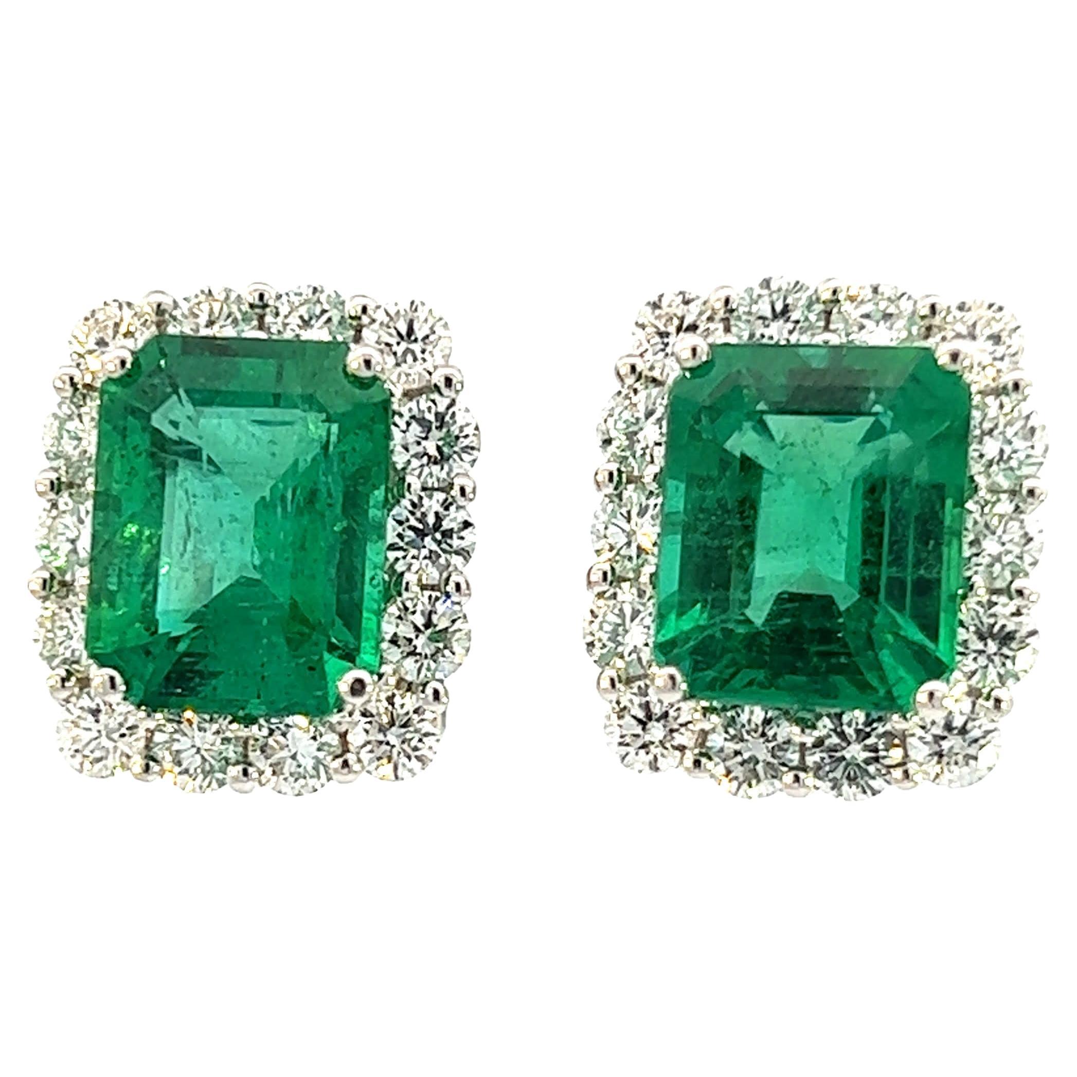 Elegant Emerald and Diamond Earrings