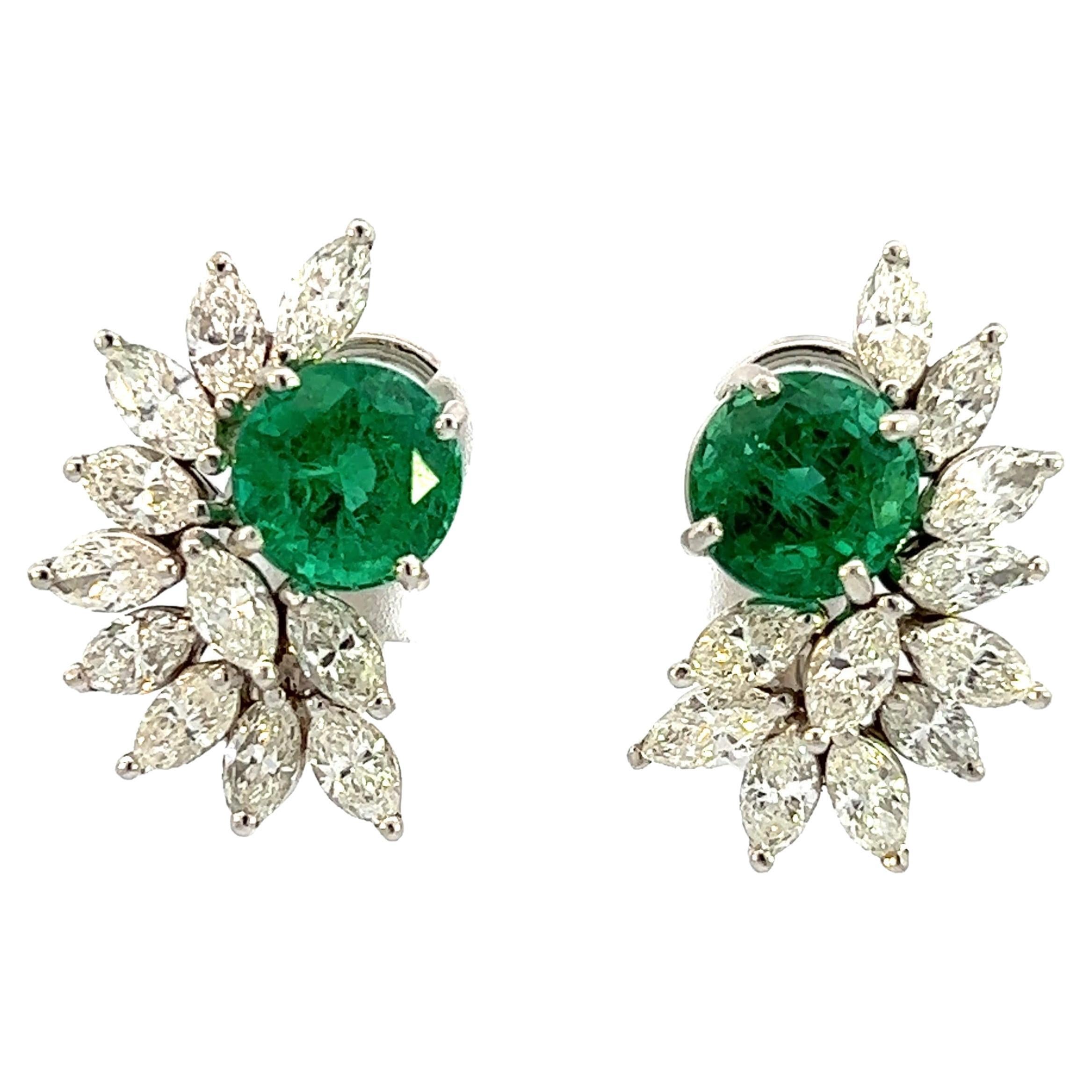 Elegant Emerald and Diamond Earrings