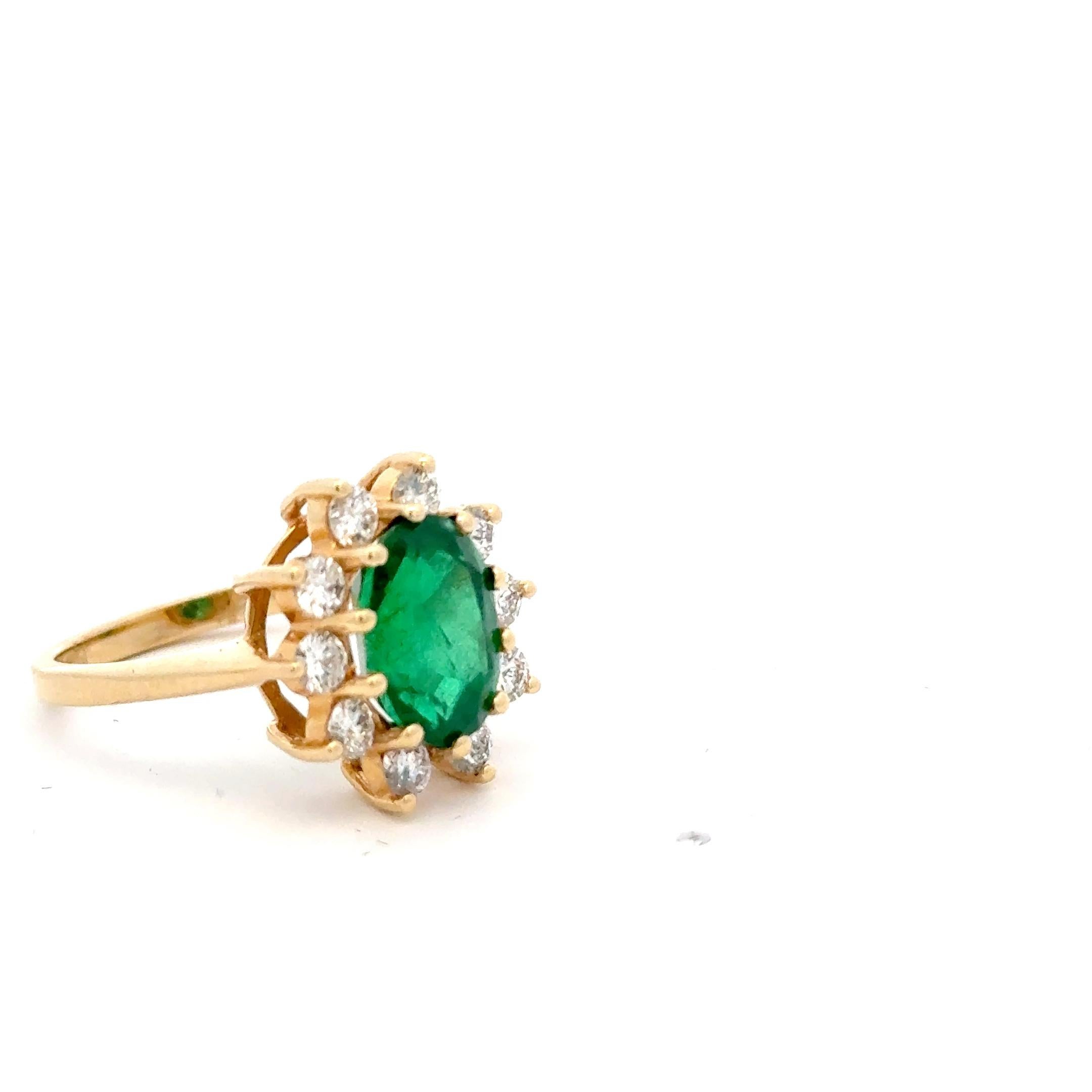 Eleganter Ring mit Smaragd und Diamant (Moderne) im Angebot
