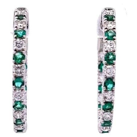 Elegant Emerald Hoop Earrings