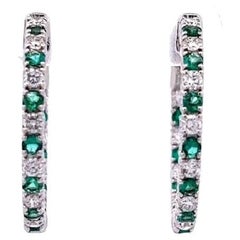 Elegant Emerald Hoop Earrings