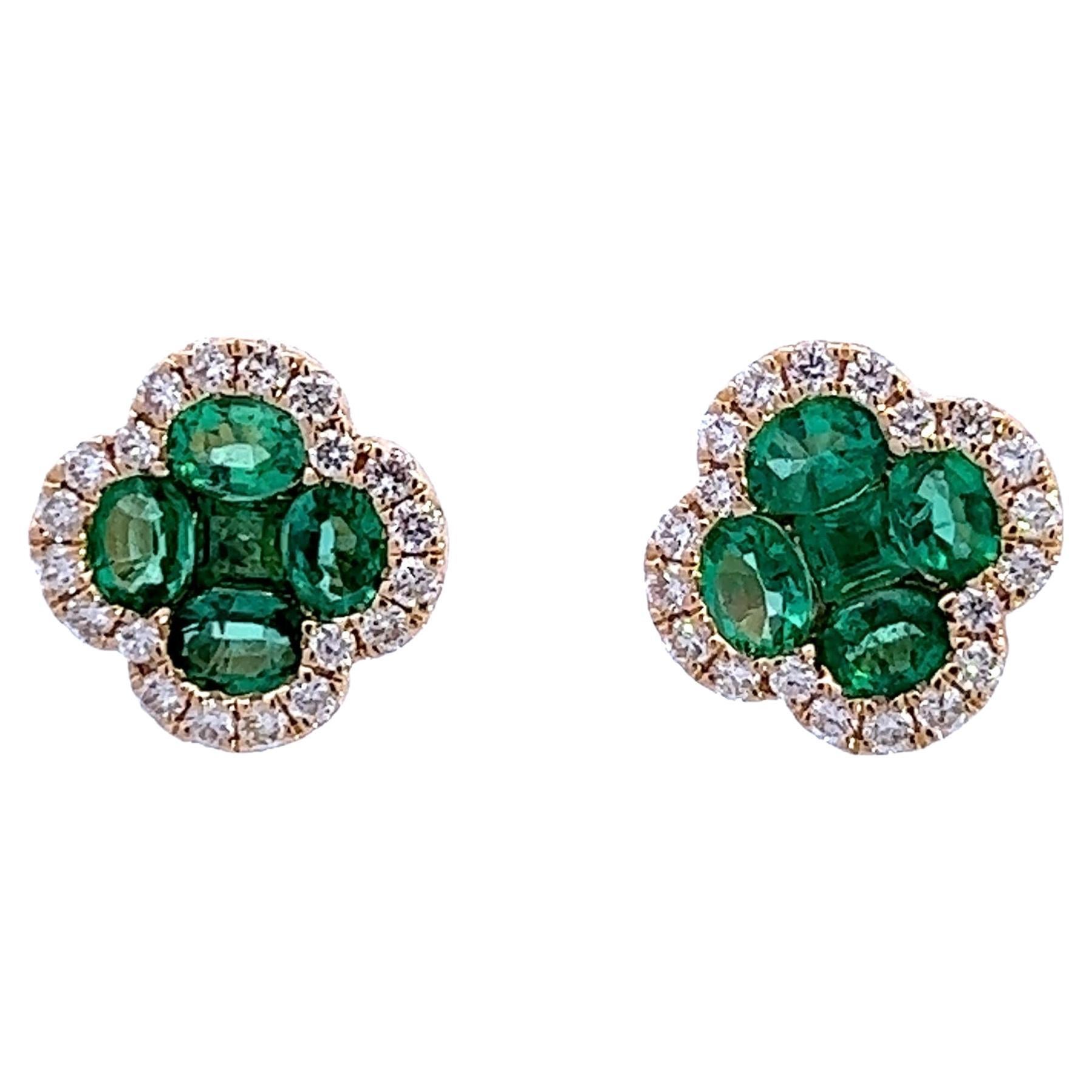 Boucles d'oreilles Elegance en émeraude
