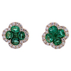 Boucles d'oreilles Elegance en émeraude