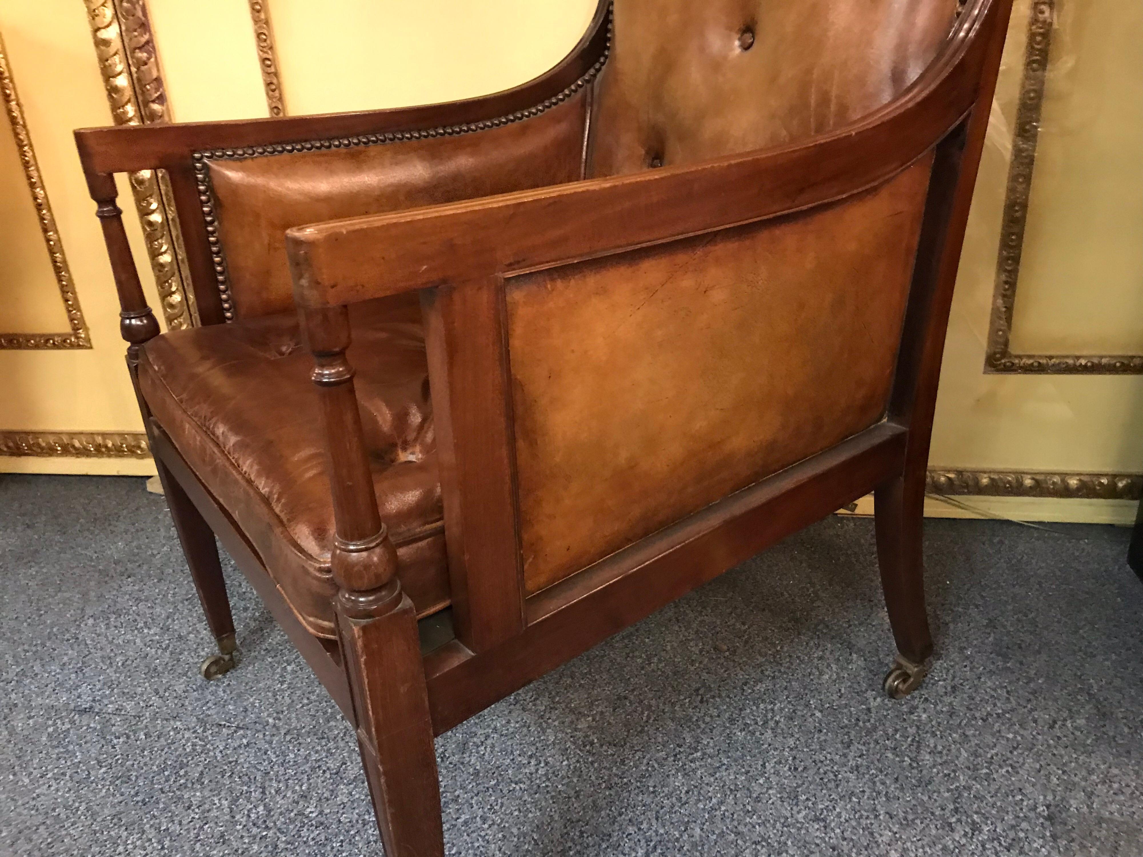 Elegant Empire Armchair / Lounge Chair, England Victorian Mahogany 5