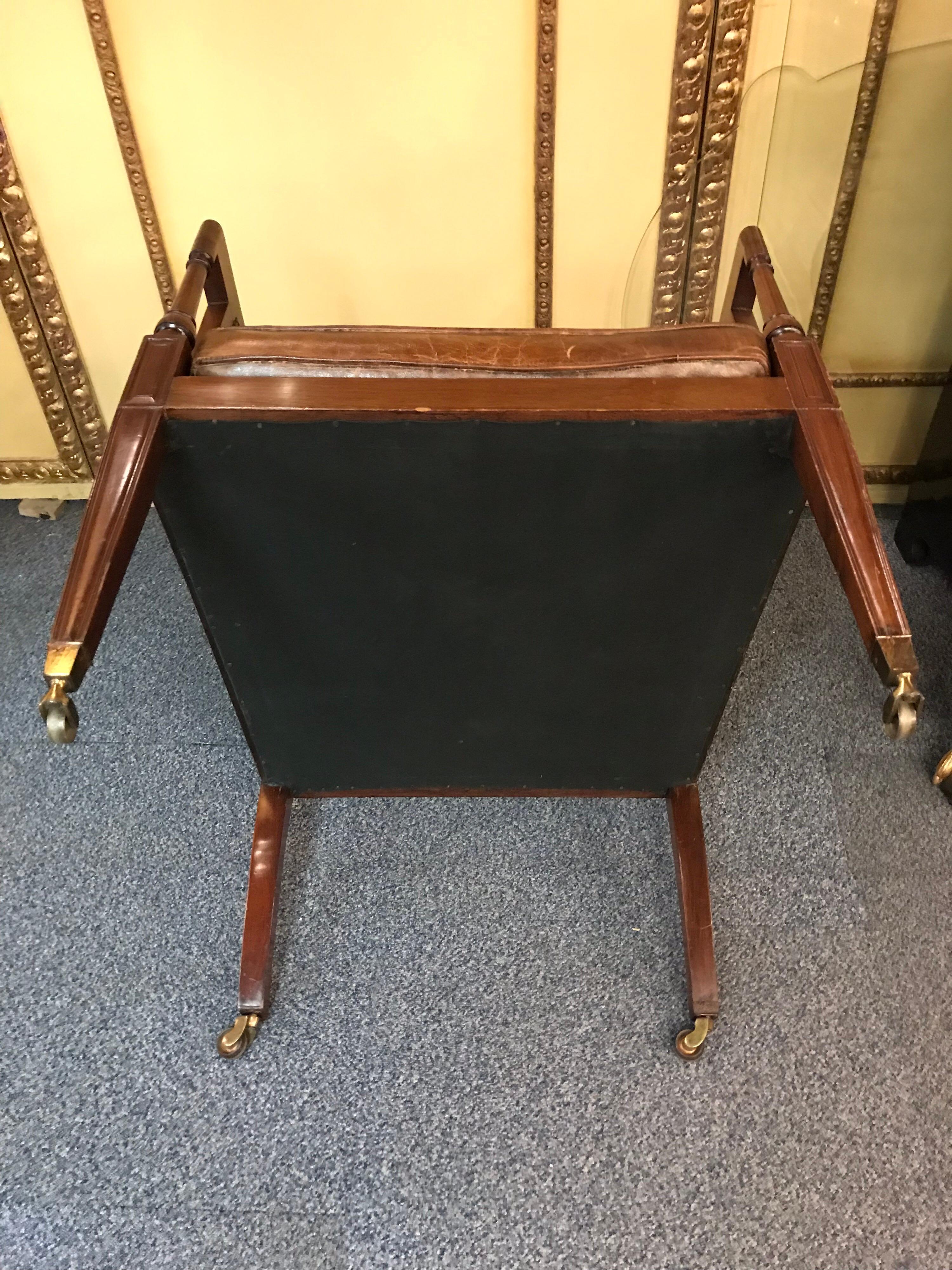 Elegant Empire Armchair / Lounge Chair, England Victorian Mahogany 8
