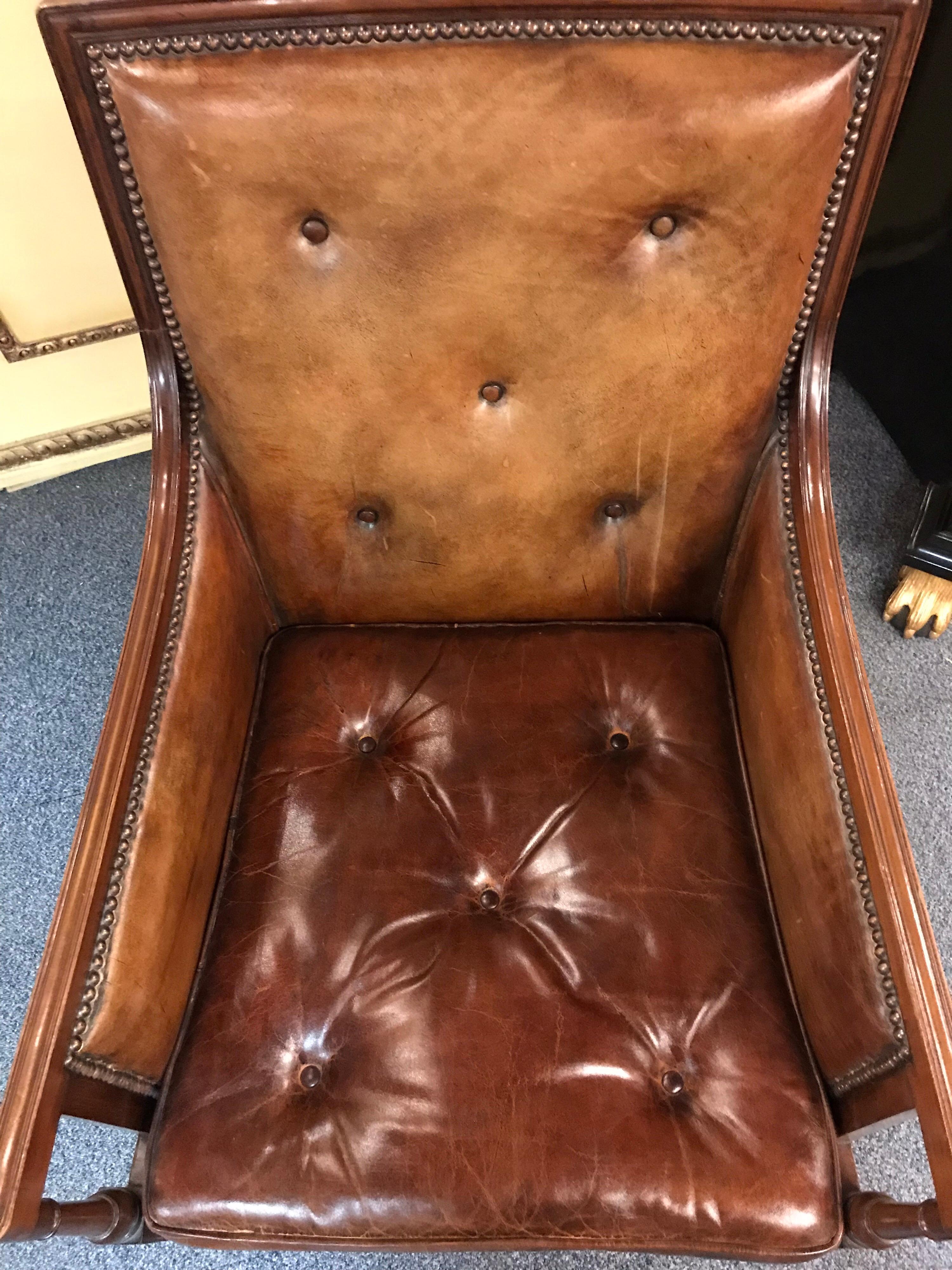 Elegant Empire Armchair / Lounge Chair, England Victorian Mahogany 9