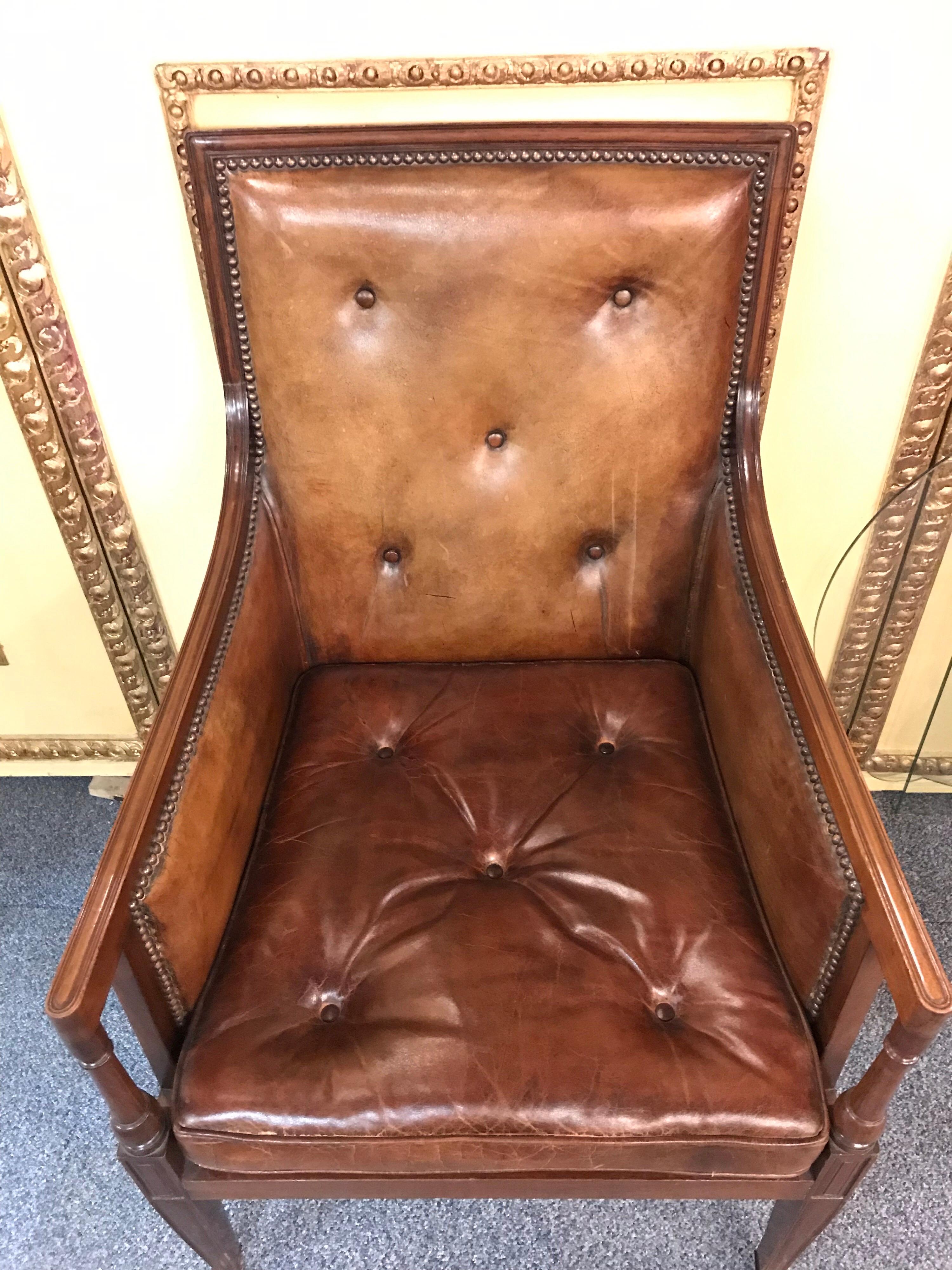 Elegant Empire Armchair / Lounge Chair, England Victorian Mahogany 10