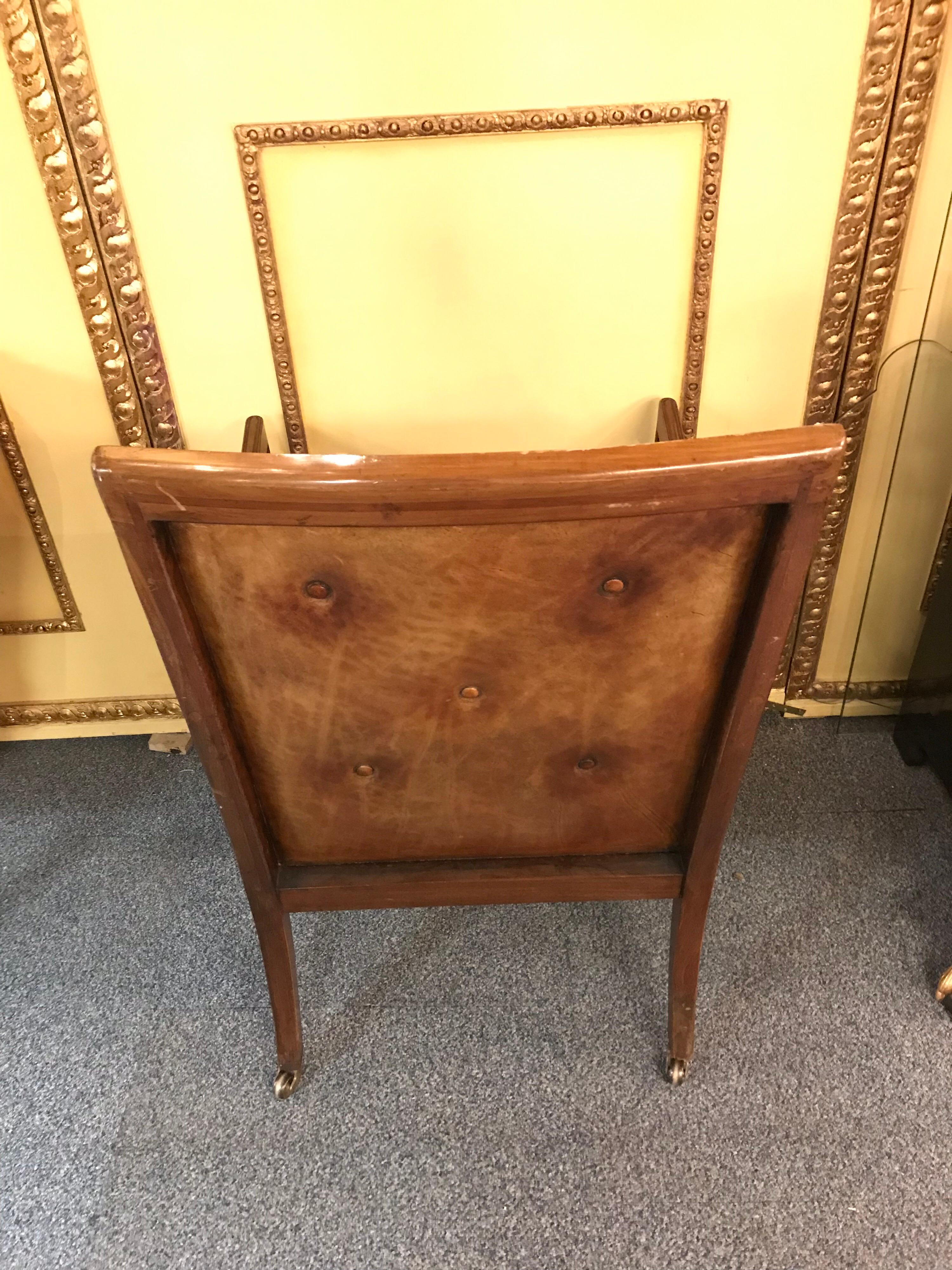 Elegant Empire Armchair / Lounge Chair, England Victorian Mahogany In Good Condition In Berlin, DE