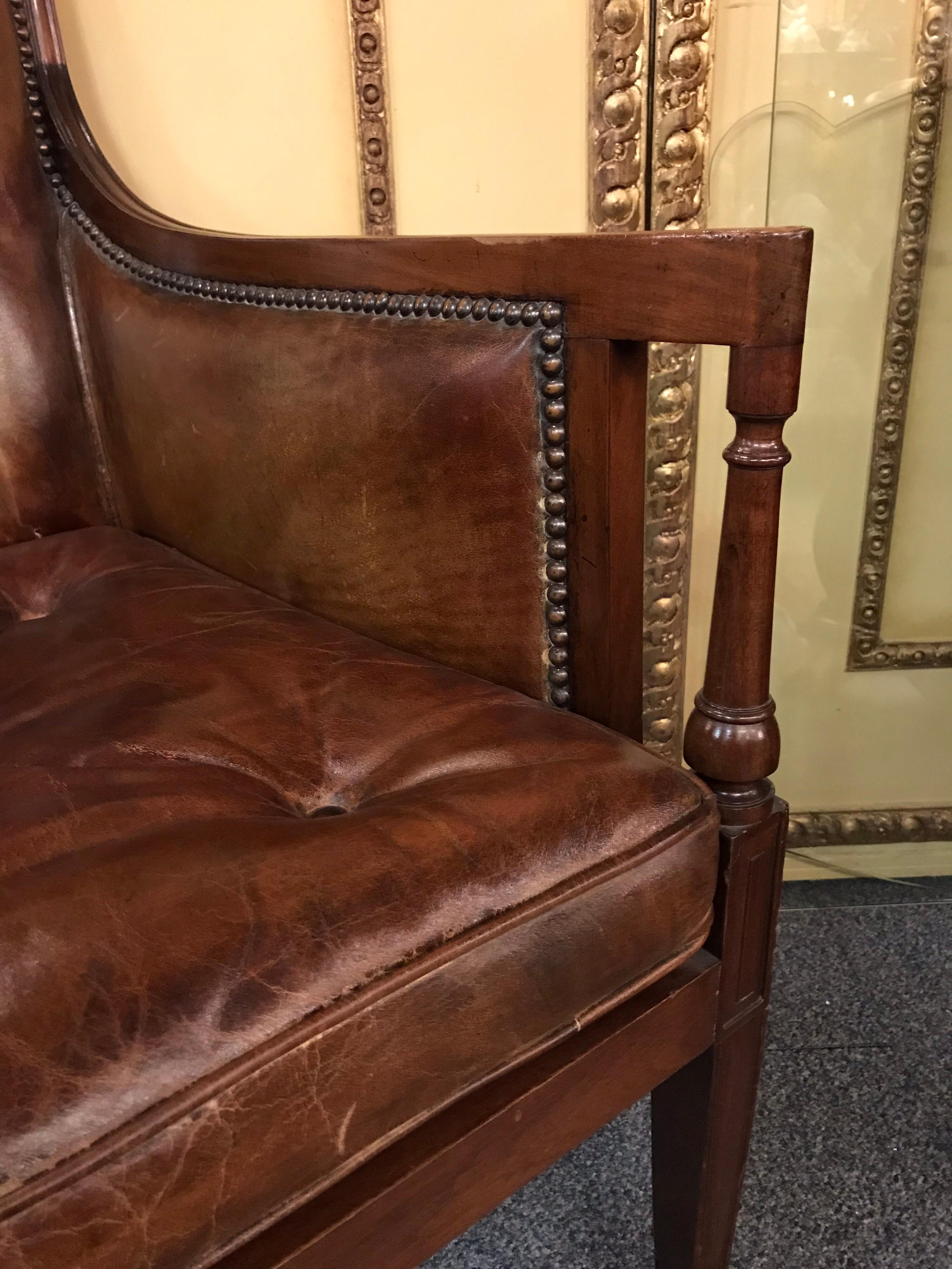 19th Century Elegant Empire Armchair / Lounge Chair, England Victorian Mahogany