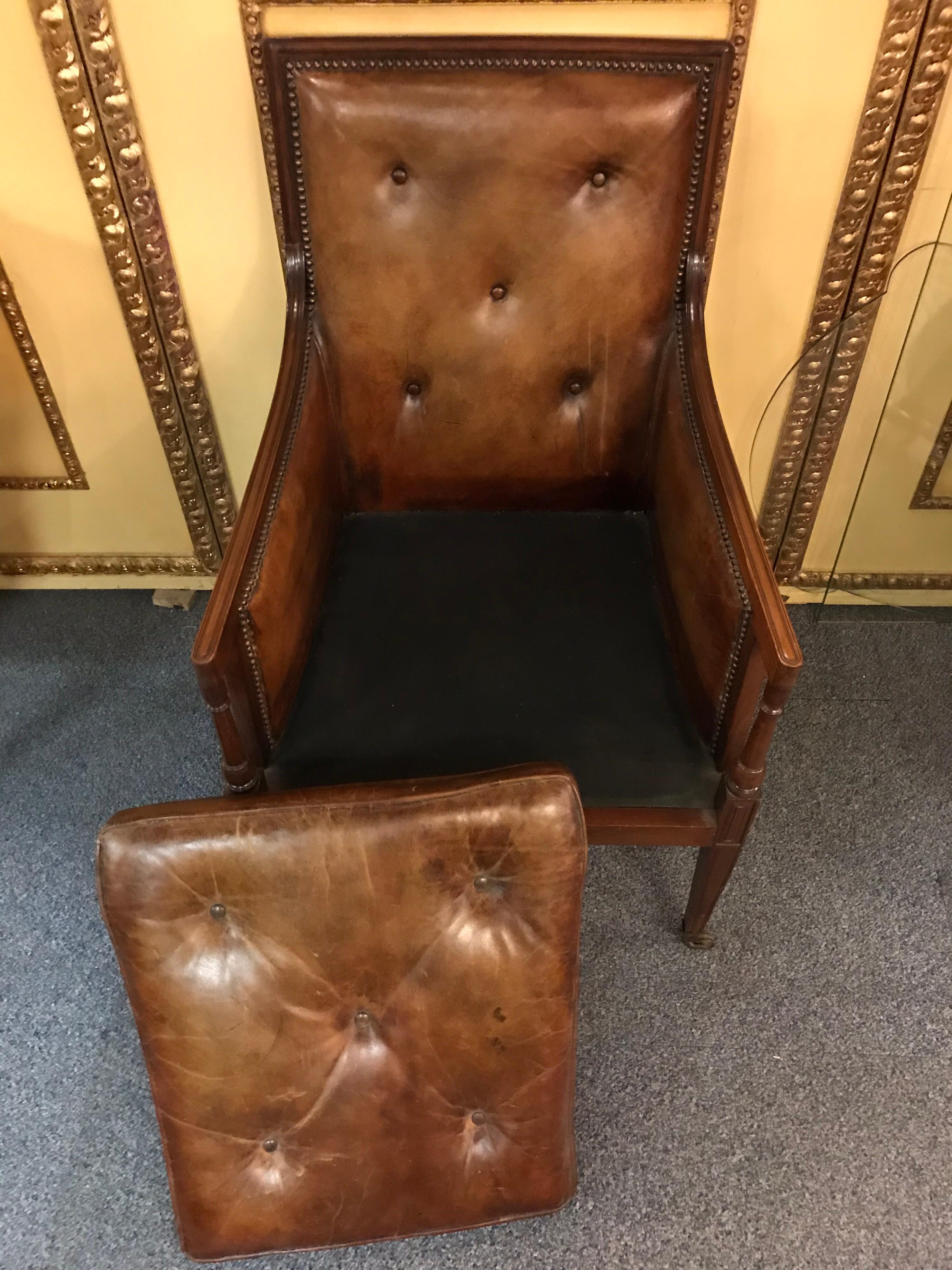 Elegant Empire Armchair / Lounge Chair, England Victorian Mahogany 2