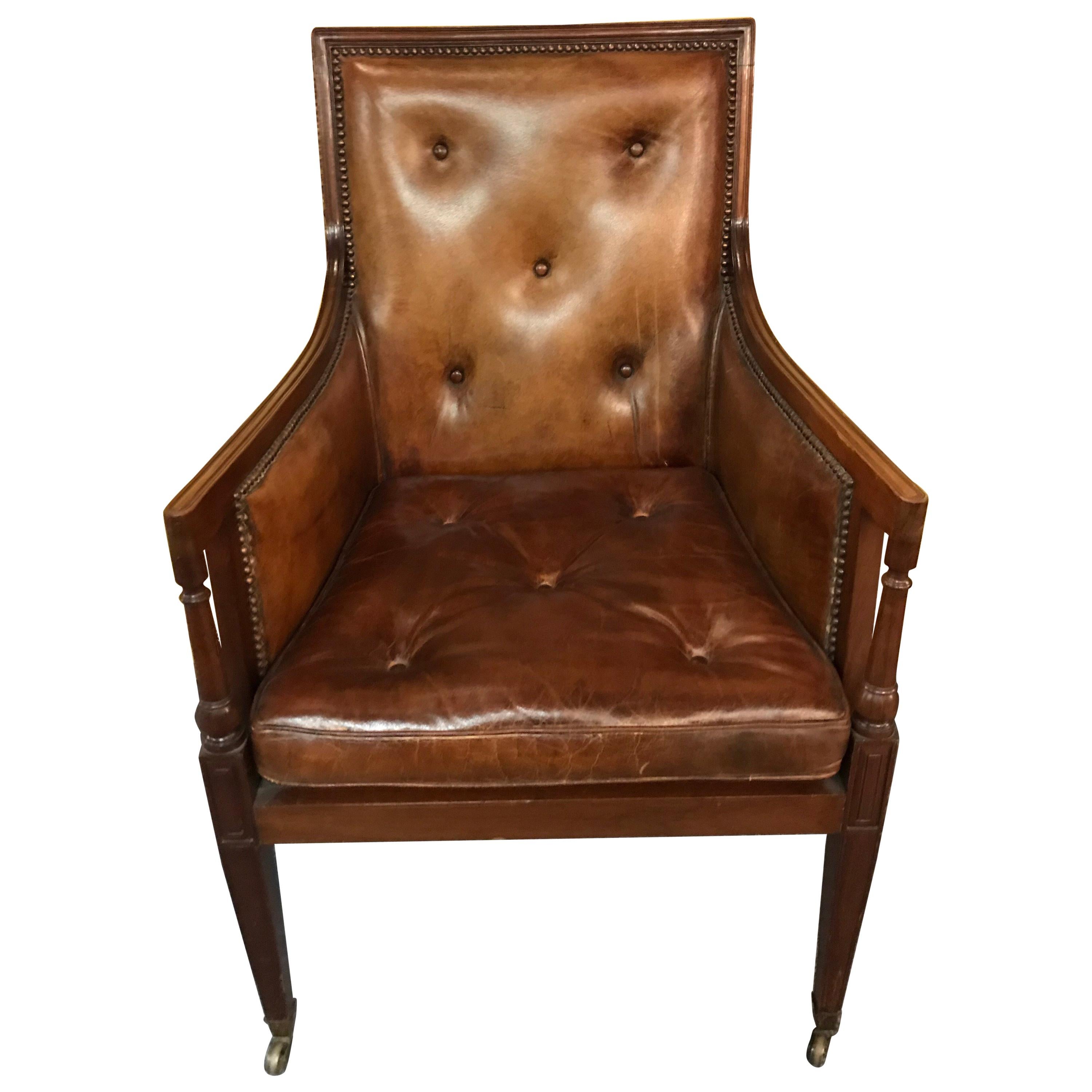 Elegant Empire Armchair / Lounge Chair, England Victorian Mahogany