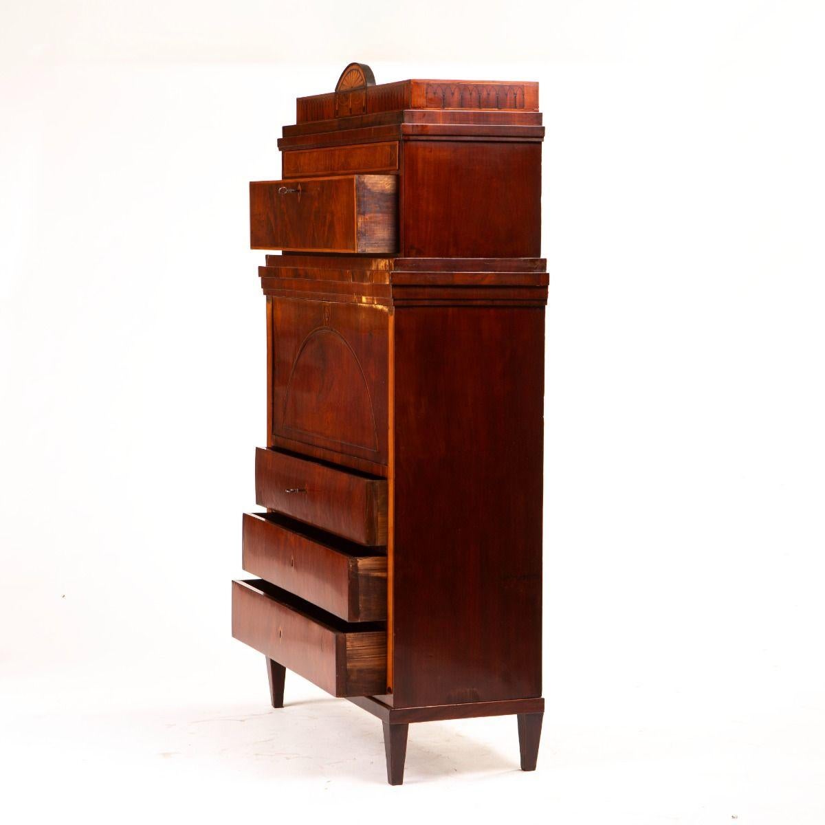 Eleganter Empire-Sekretär / Bureau, Kopenhagen 1810 (Dänisch) im Angebot