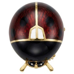 Elegant Enamell 18K Ladybird Brooch