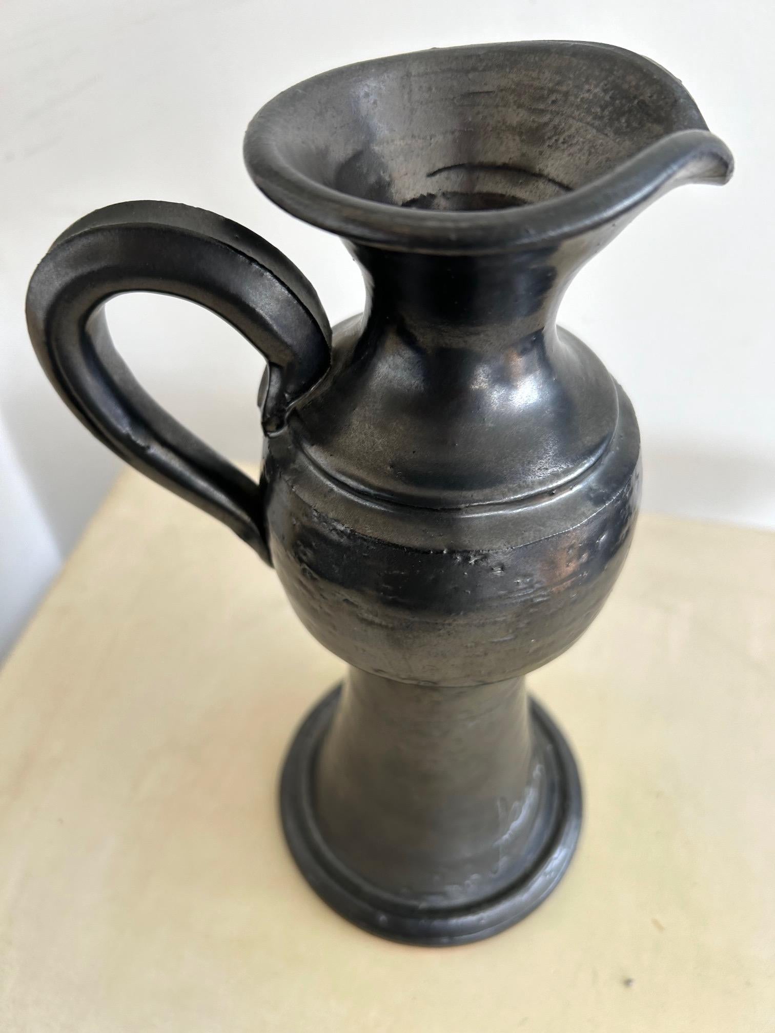 Enameled Elegant enamelled ceramic pitcher by Jean Marais  from the 1960s Vallauris For Sale