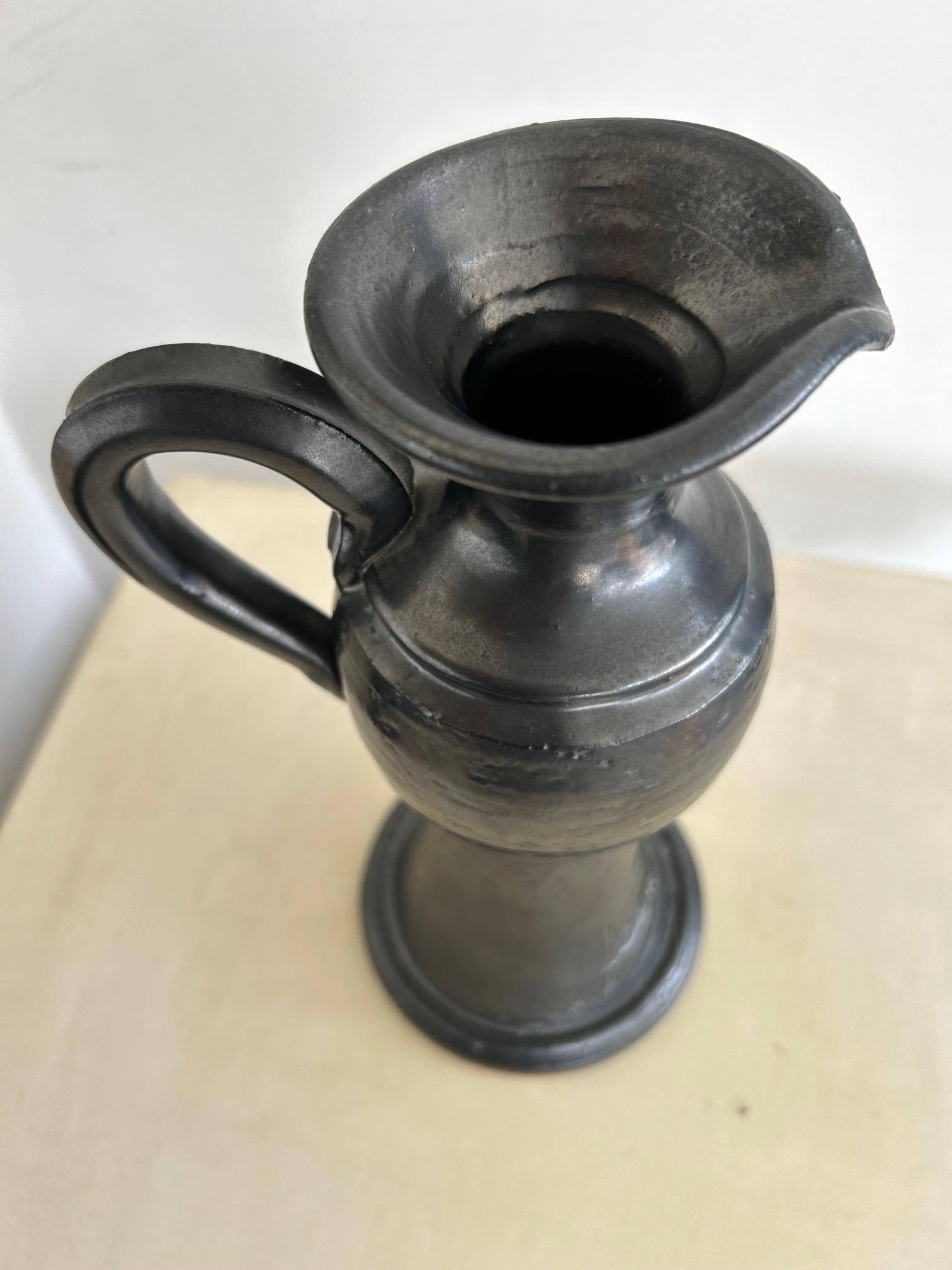 Elegant enamelled ceramic pitcher by Jean Marais  from the 1960s Vallauris In Good Condition For Sale In LE CANNET, FR