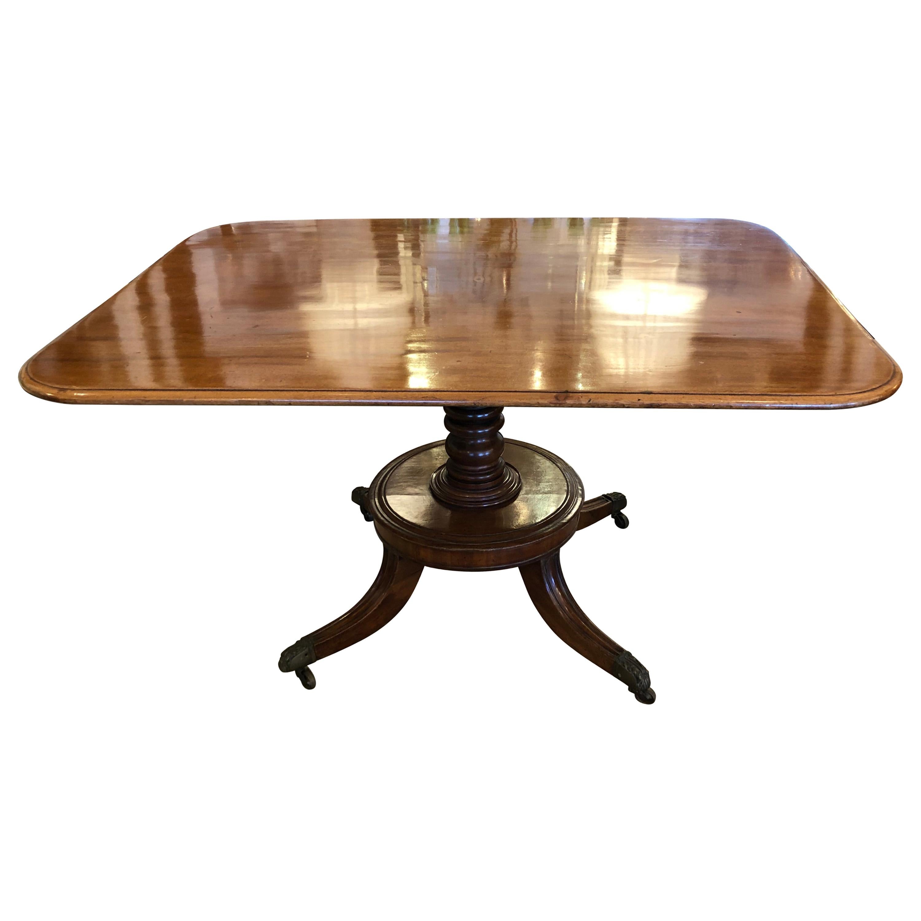 Elegant English 19th Century Mahogany George III Flip Top Dining Table