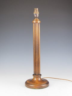 Élégante lampe de bureau corinthienne ancienne en bois anglaise, vers 1880