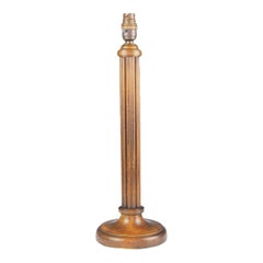 Élégante lampe de bureau corinthienne ancienne en bois anglaise, vers 1880